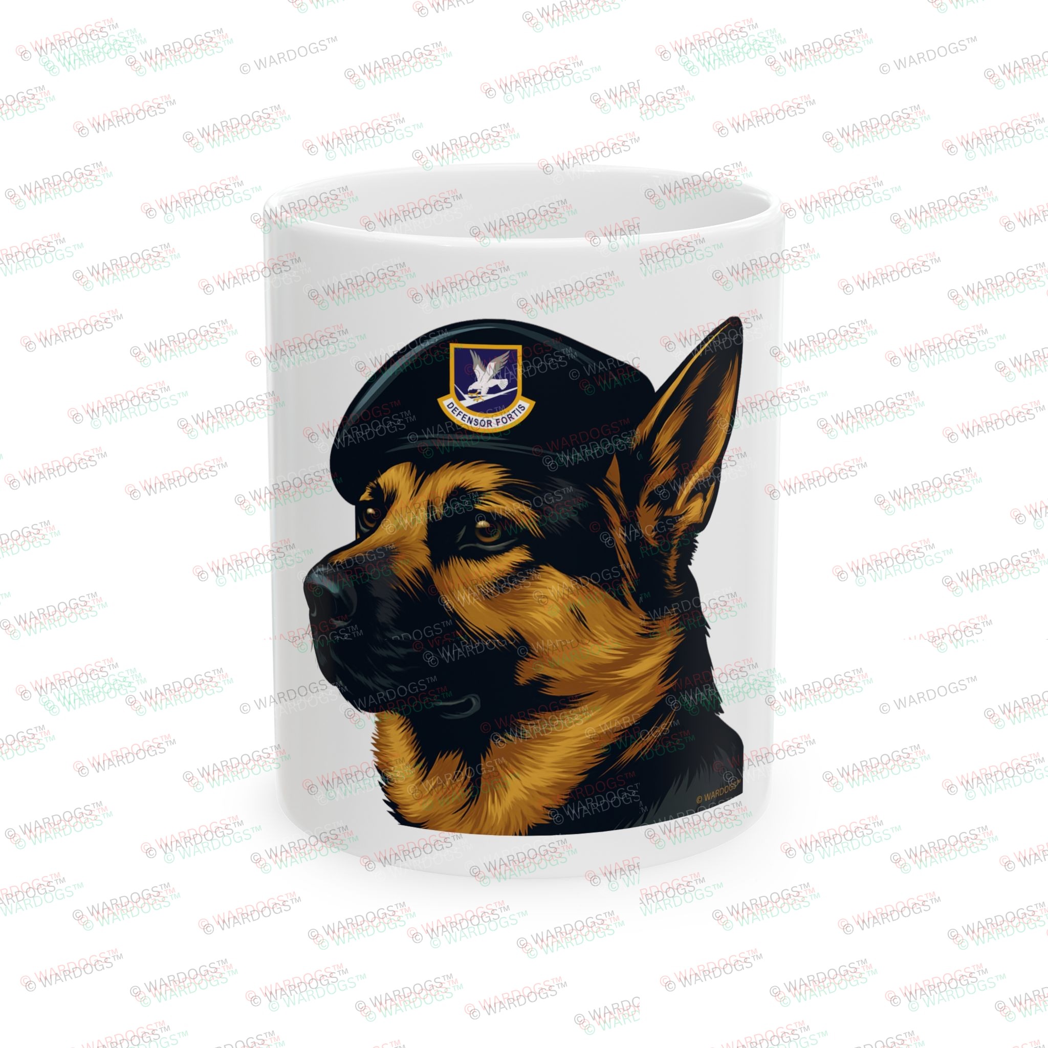 DEFENSOR FORTIS Military K9 Ceramic Mug – Military Beret Dog Coffee Cup (11oz/15oz)