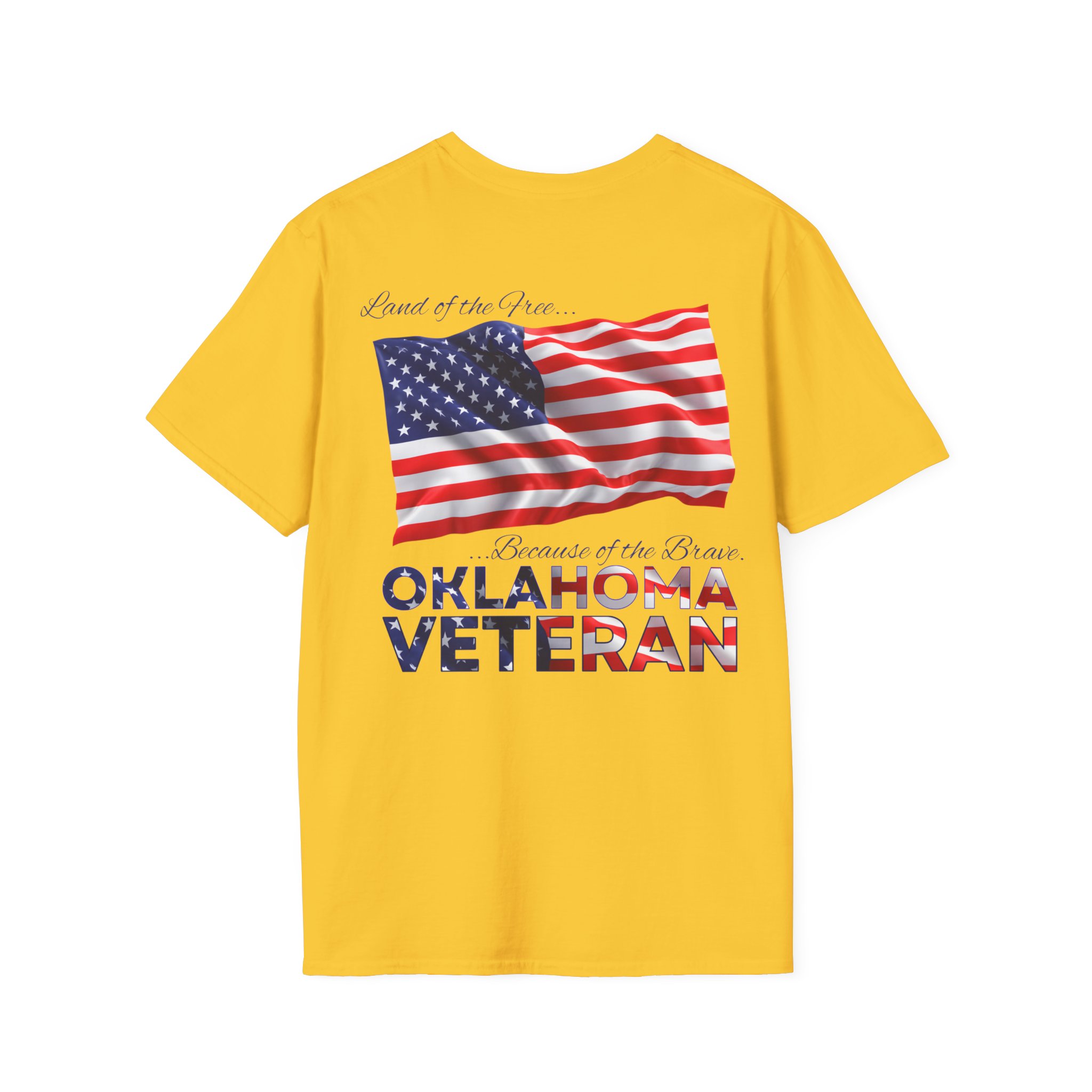 Oklahoma Veteran T-Shirt — Home of the Brave American Flag Memorial Tee - Image 4