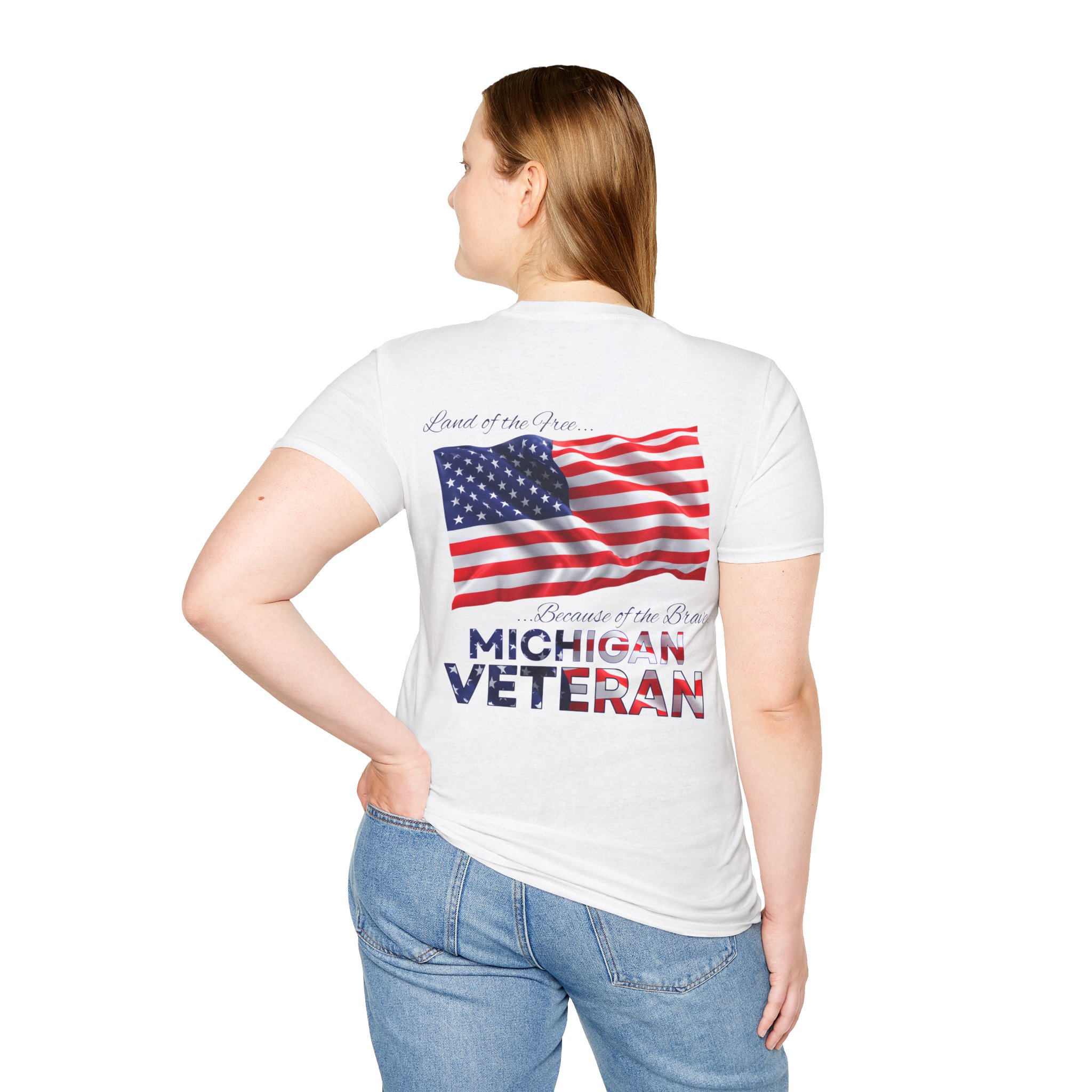 Michigan Veteran T-Shirt — Proud American Flag Military Tribute - Image 24