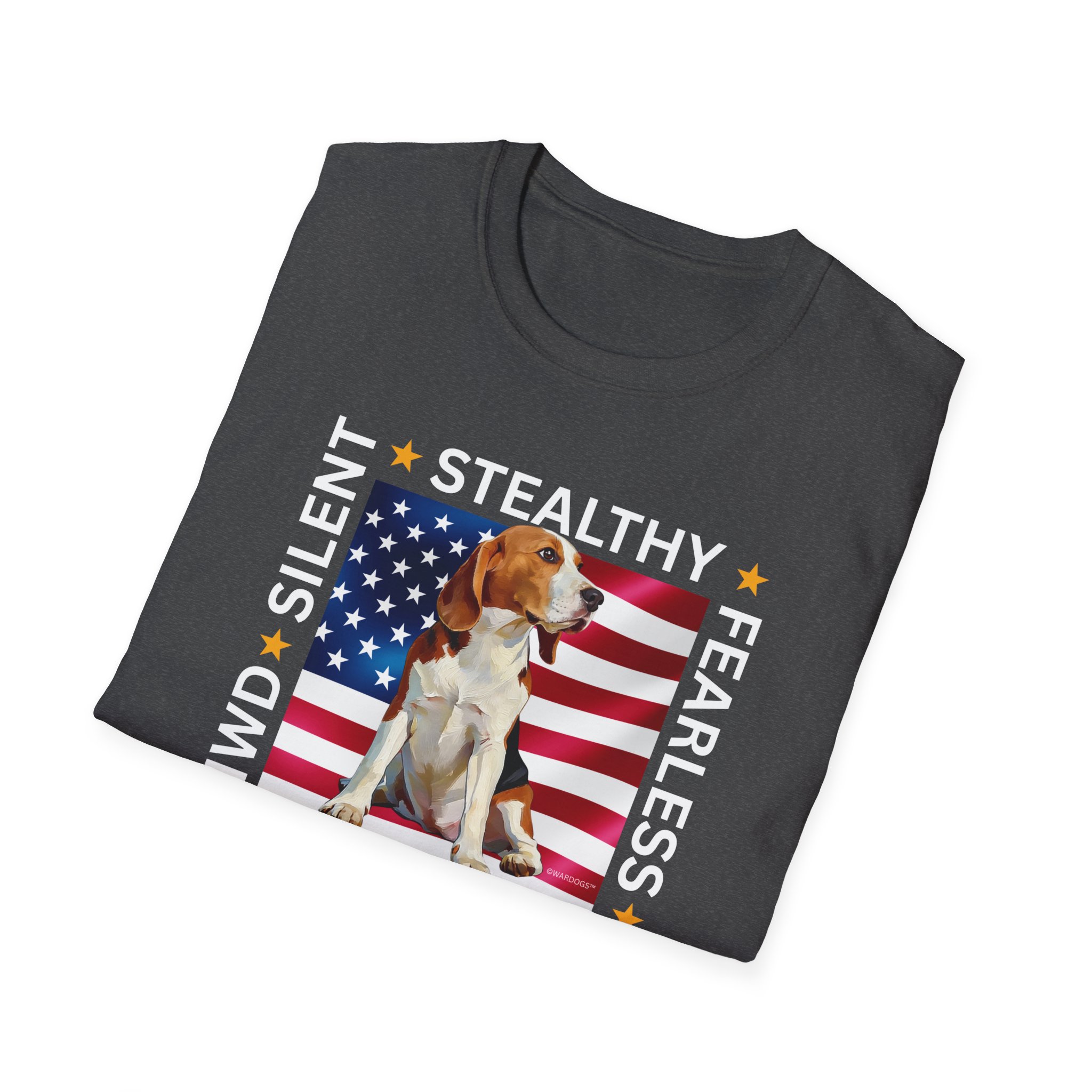 Copy of Military Working Dog T-Shirt — "MWD Silent • Stealthy • Fearless" American Flag K9 Tribute - Beagle - Image 14