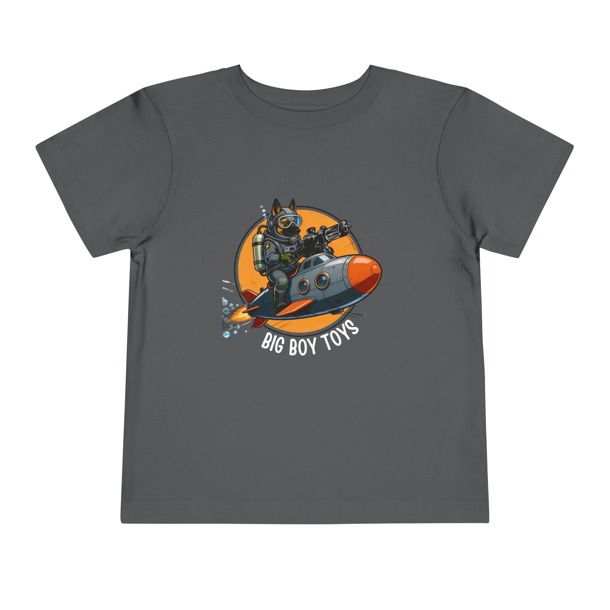 Toddler Tee — Big Boy Toys Submarine Pilot Dog Graphic Shirt - Image 9