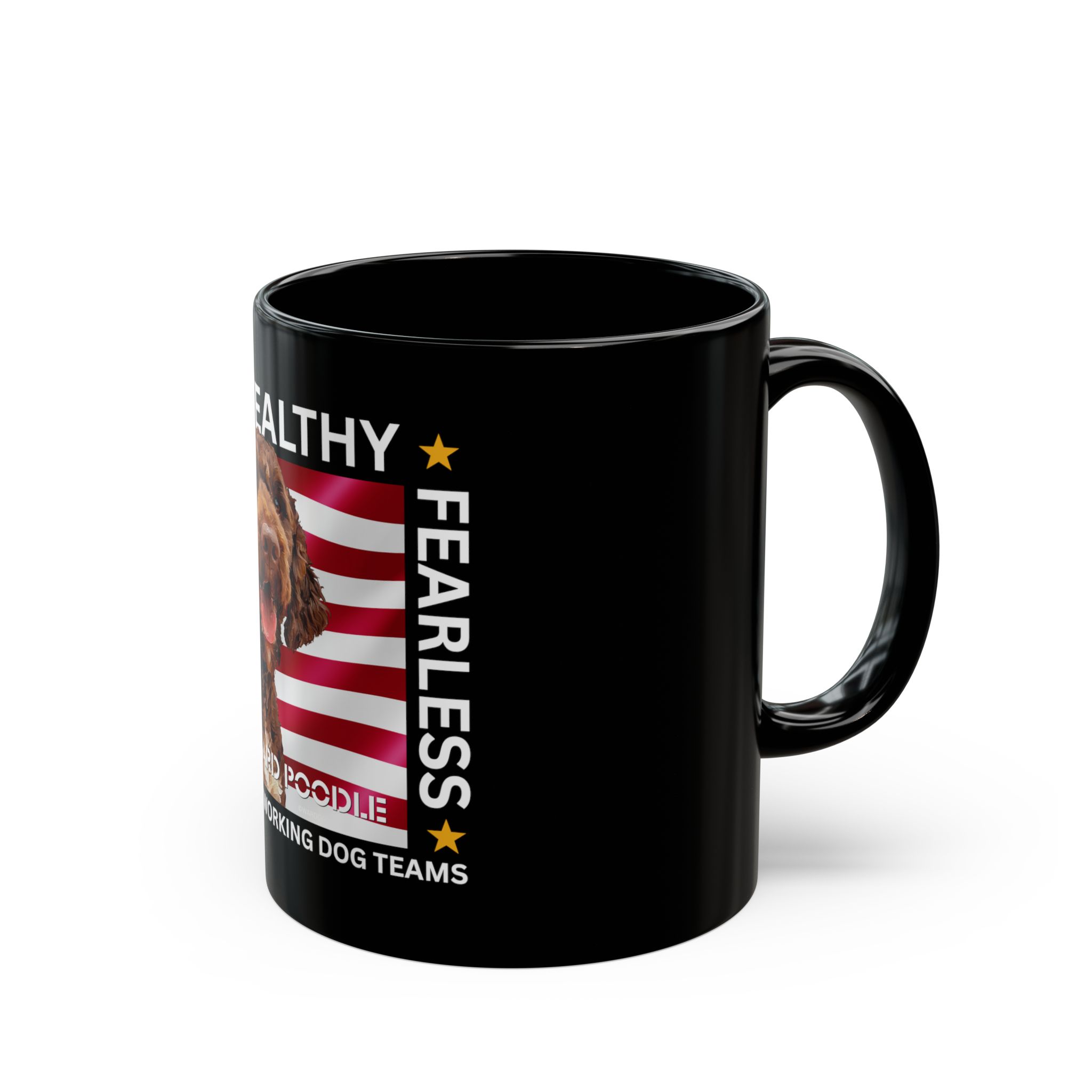 MWD "FEARLESS" Mug — Military K9 Coffee Cup (11oz/15oz) Standard Poodle - Image 2