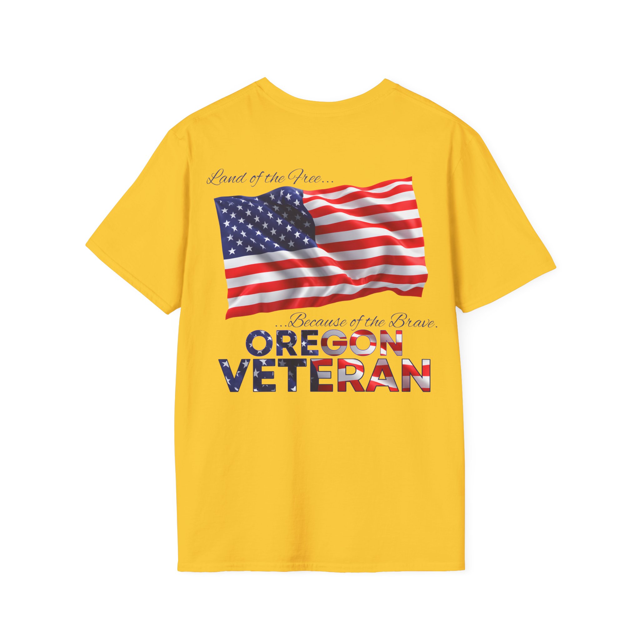 Oregon Veteran T-Shirt — Home of the Brave American Flag Memorial Tee - Image 17