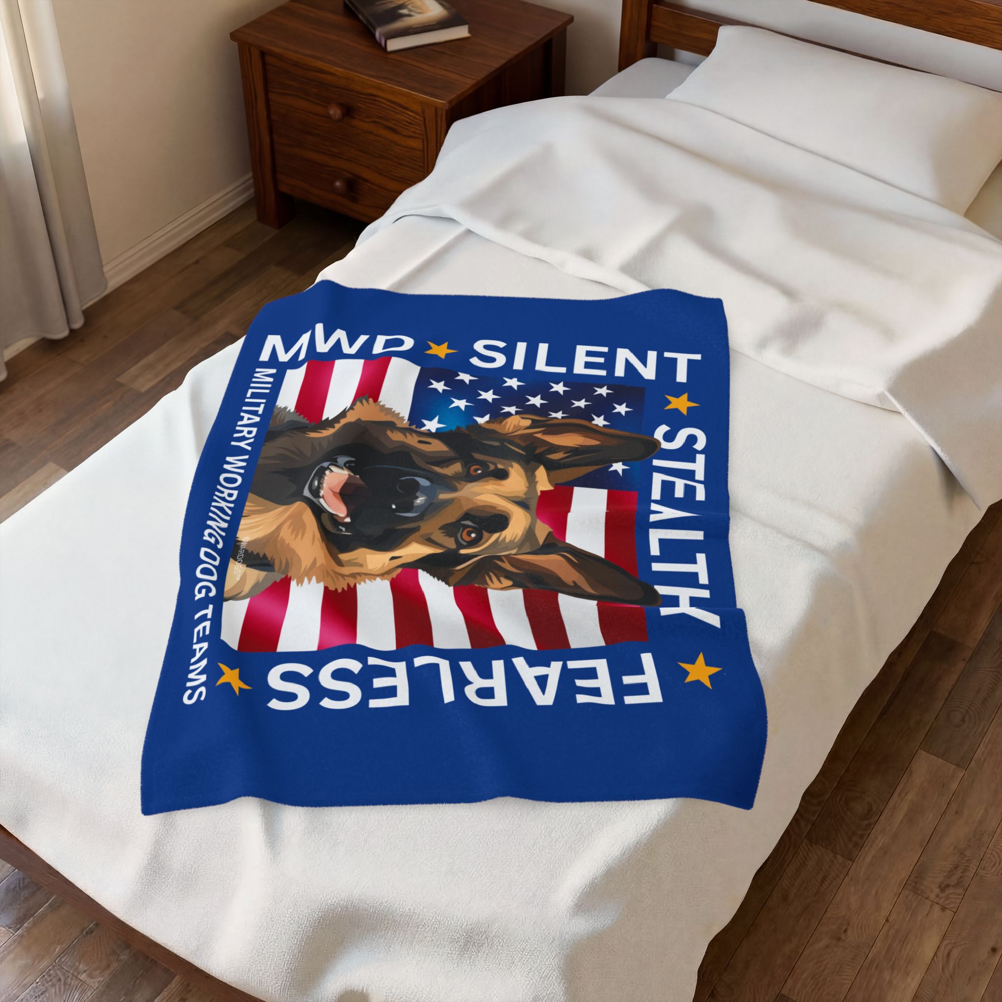 Velveteen Blanket - Silent. Stealthy. Fearless. German Shepherd Art. - Image 12