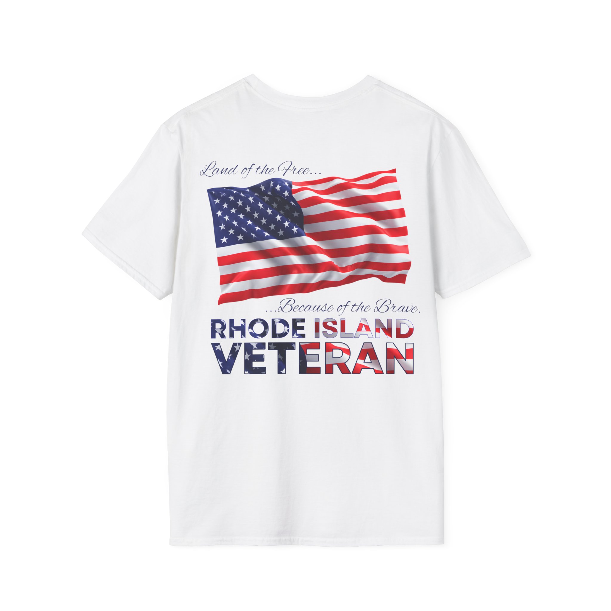 Rhode Island Veteran T-Shirt — Home of the Brave American Flag Memorial Tee - Image 8