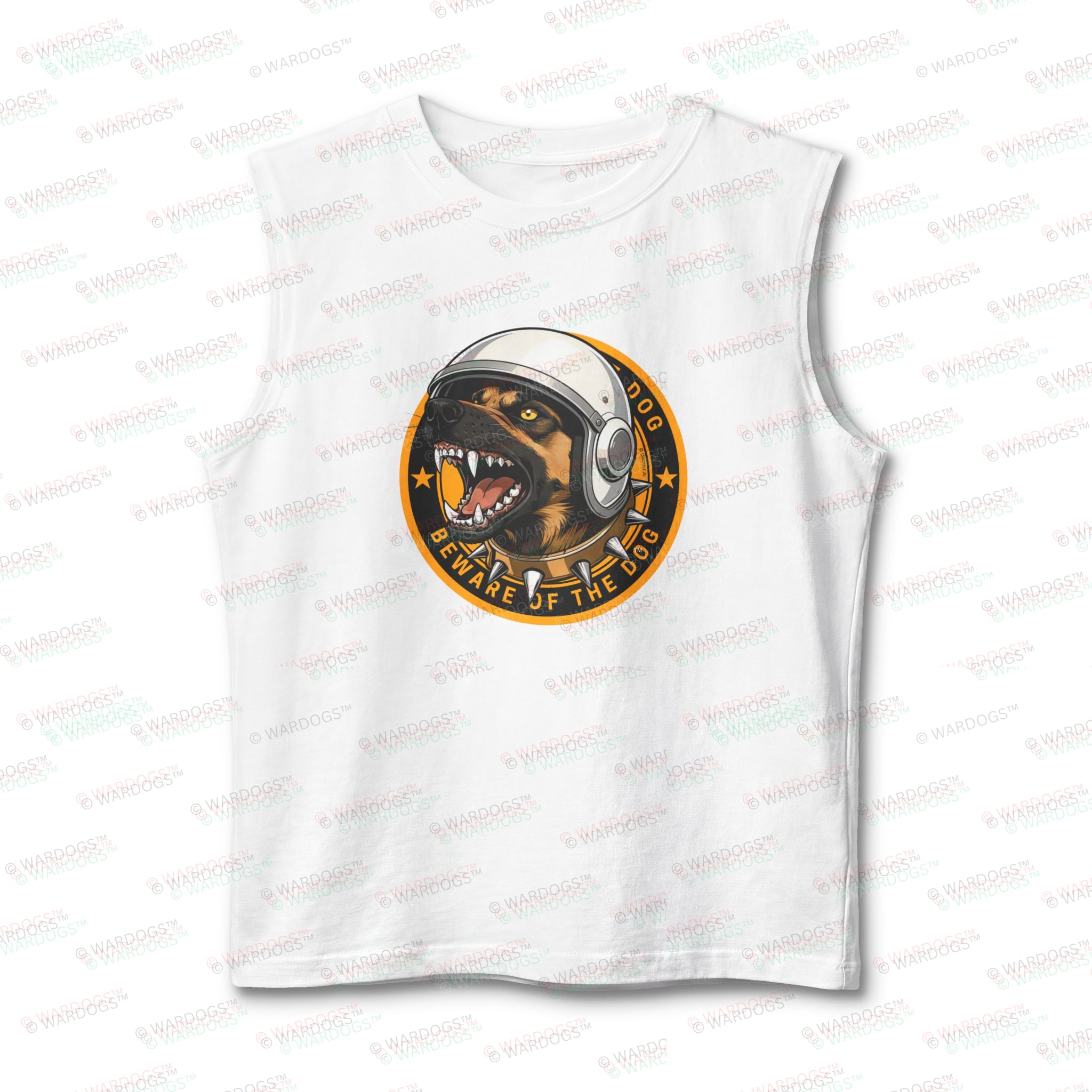 "Beware of the Dog" Astronaut Muscle Tank - US Space Force K9 - Image 3