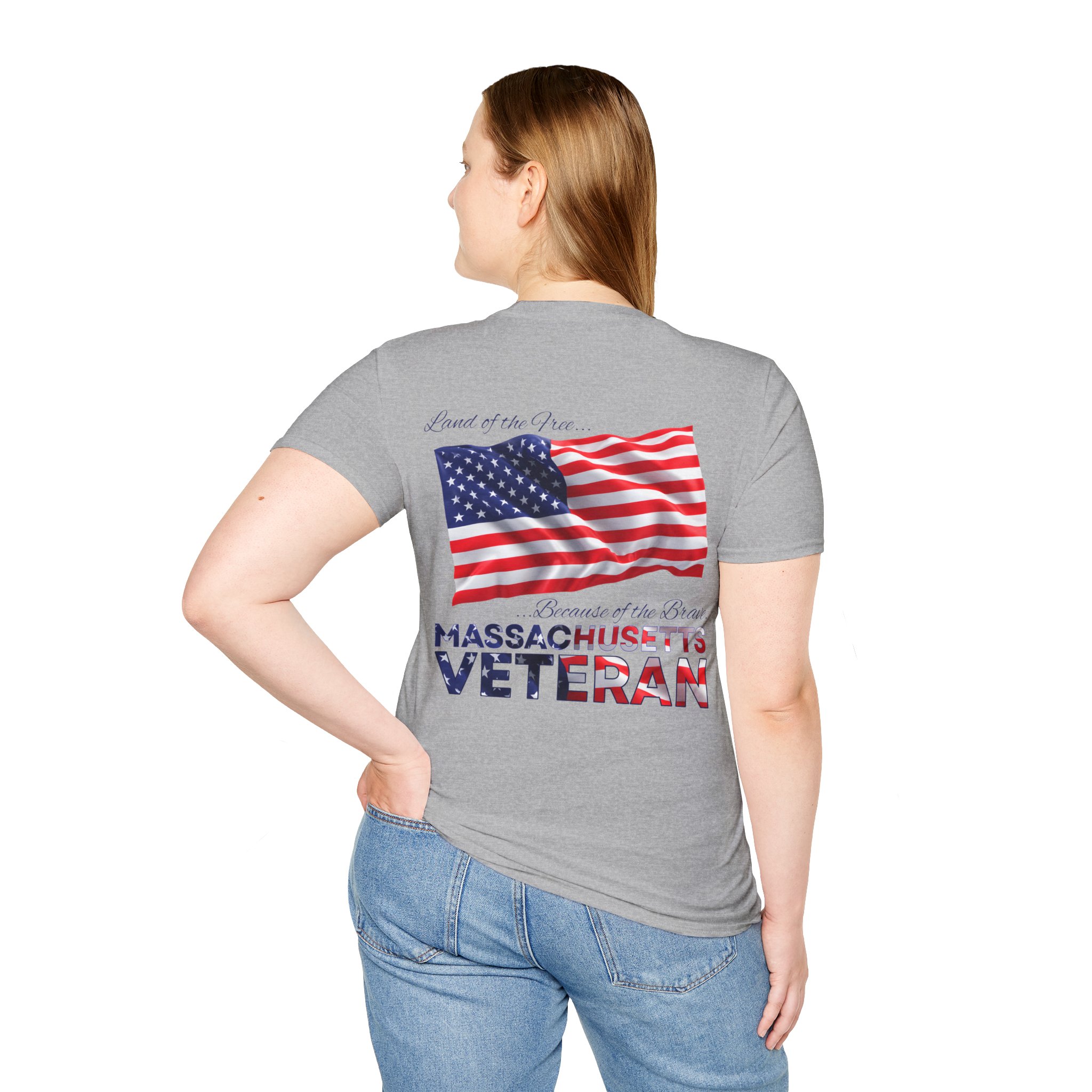 Massachusetts Veteran T-Shirt — Proud American Flag Military Tribute - Image 24