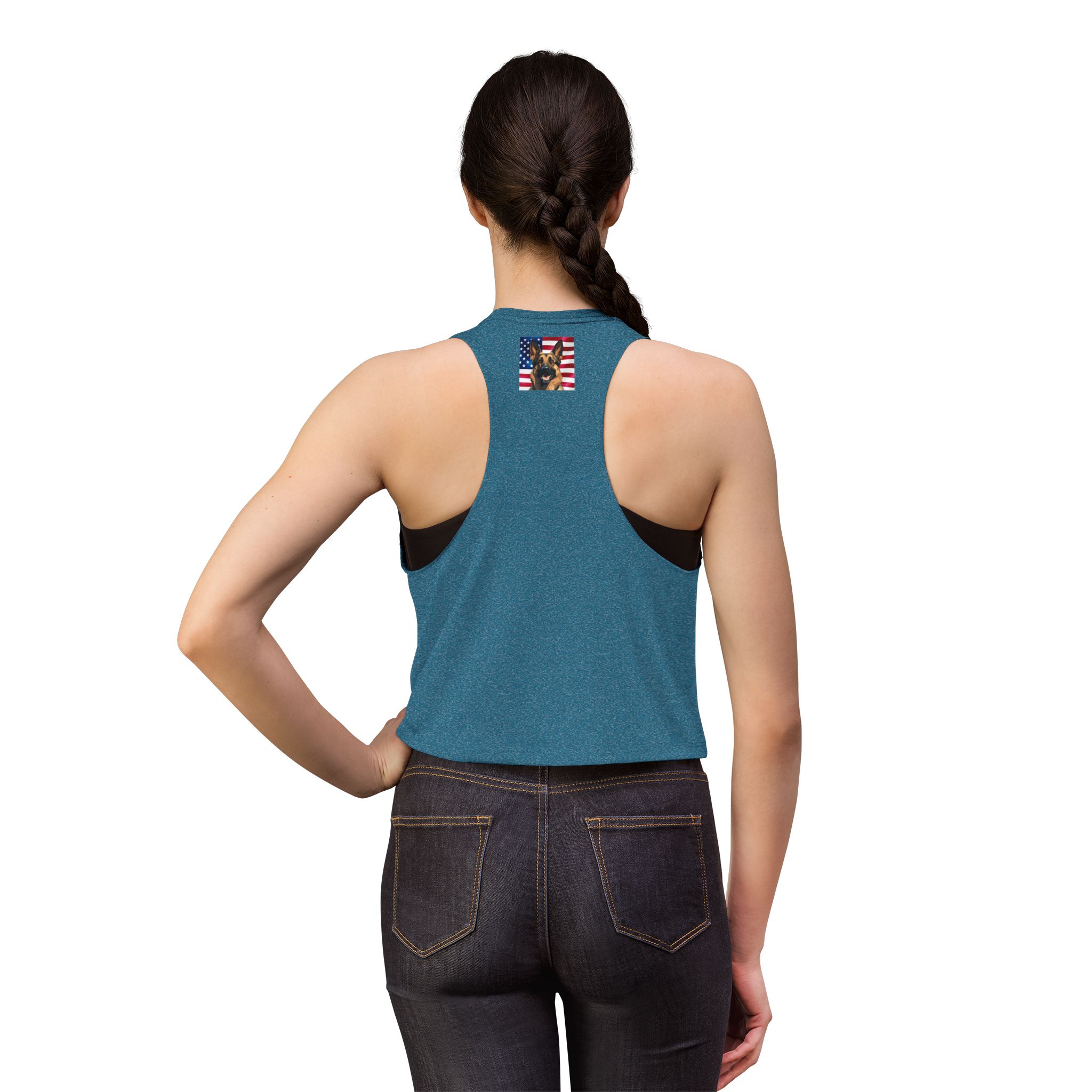 Patriotic German Shepherd Crop Top — American Flag Dog Tee - Image 12