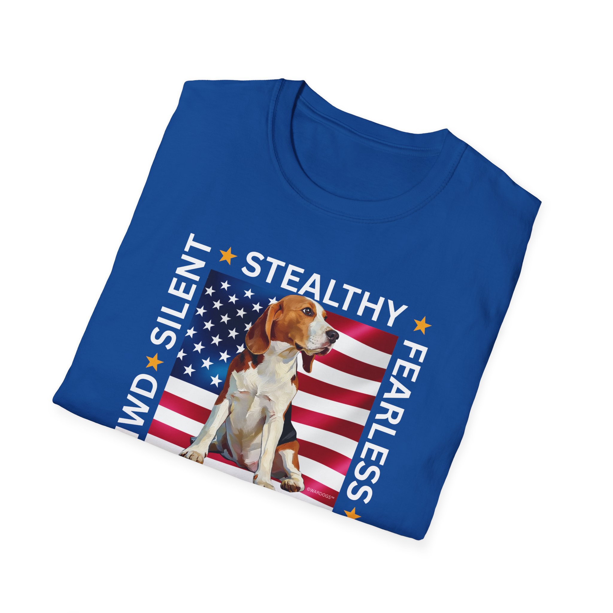 Copy of Military Working Dog T-Shirt — "MWD Silent • Stealthy • Fearless" American Flag K9 Tribute - Beagle - Image 2