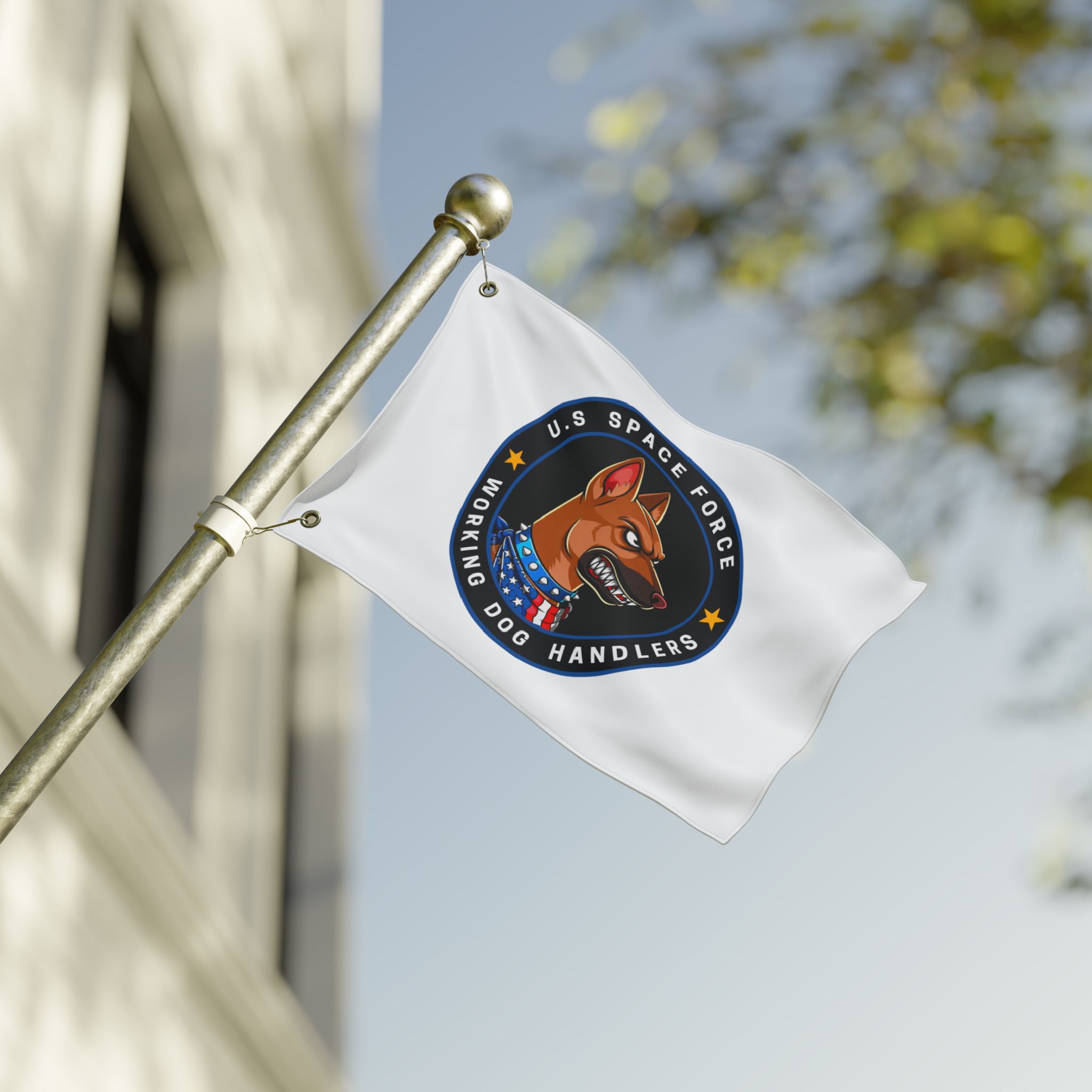 United States Space Force Dog Handlers Flag — Double-Sided Military K9 Banner - Blue Ltd. Ed. - Image 3