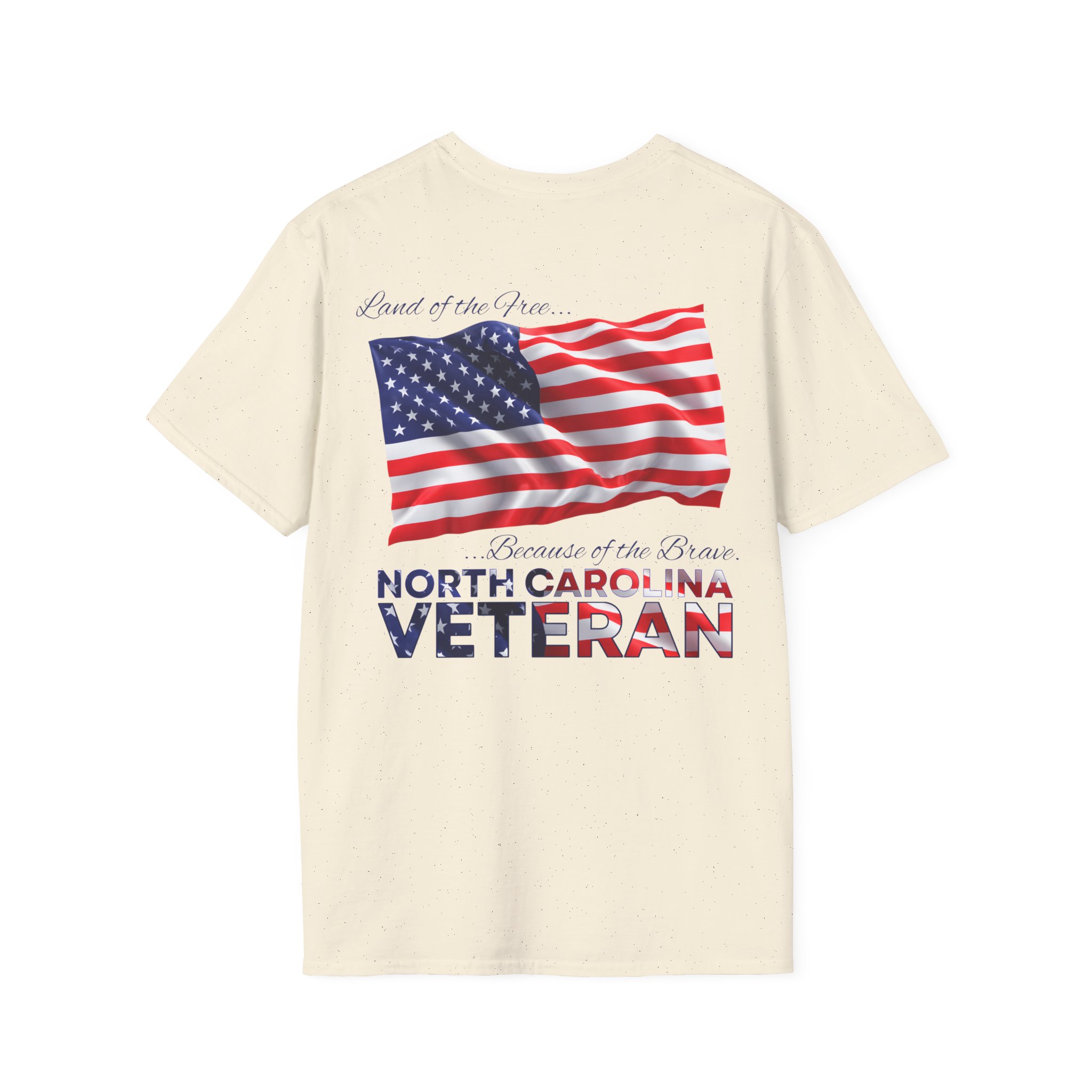 North Carolina Veteran T-Shirt — Home of the Brave American Flag Memorial Tee - Image 6