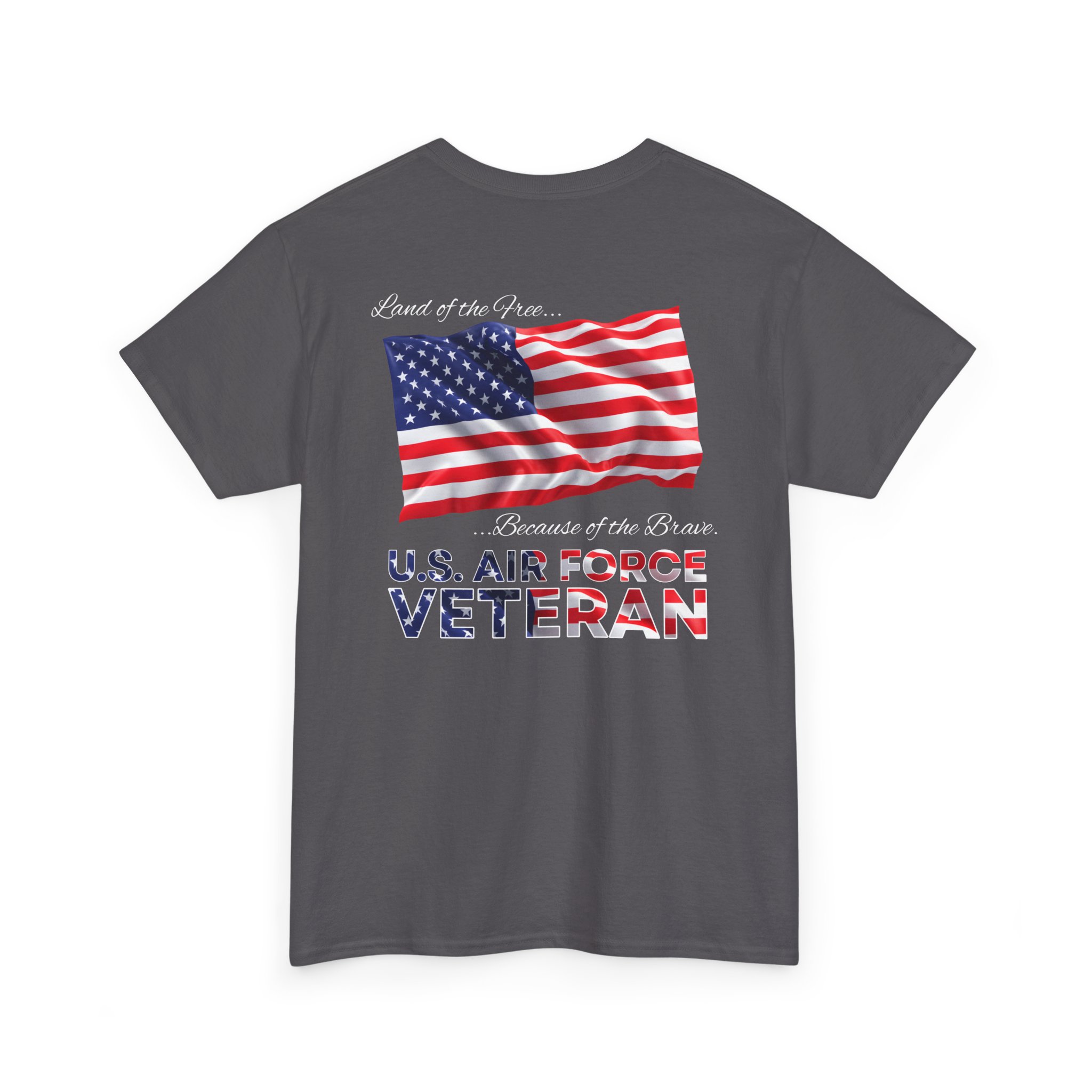 U.S. Air Force Veteran T‑Shirt — American Flag Tribute Tee - White Text - Image 6