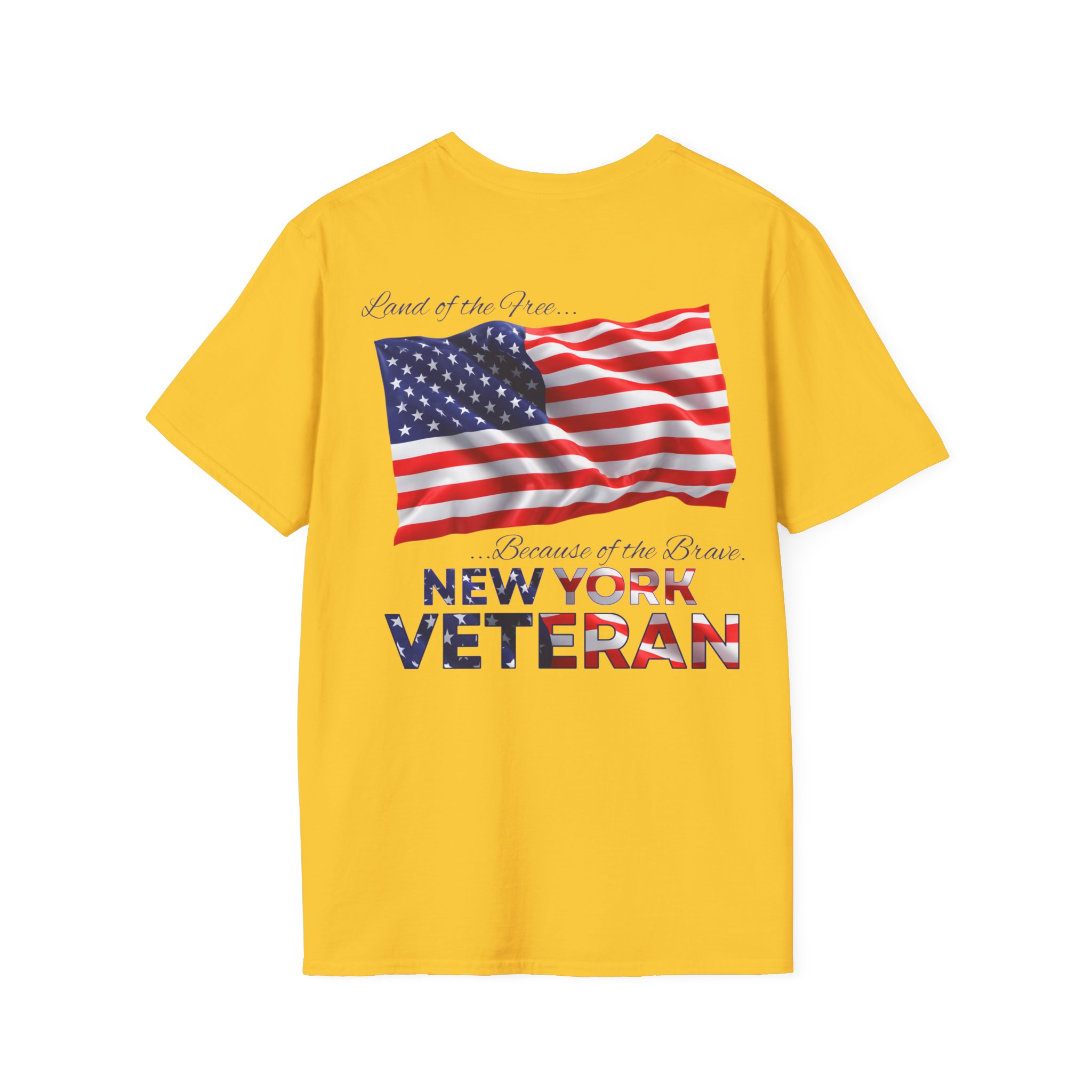 New York Veteran T-Shirt — Home of the Brave American Flag Memorial Tee - Image 2