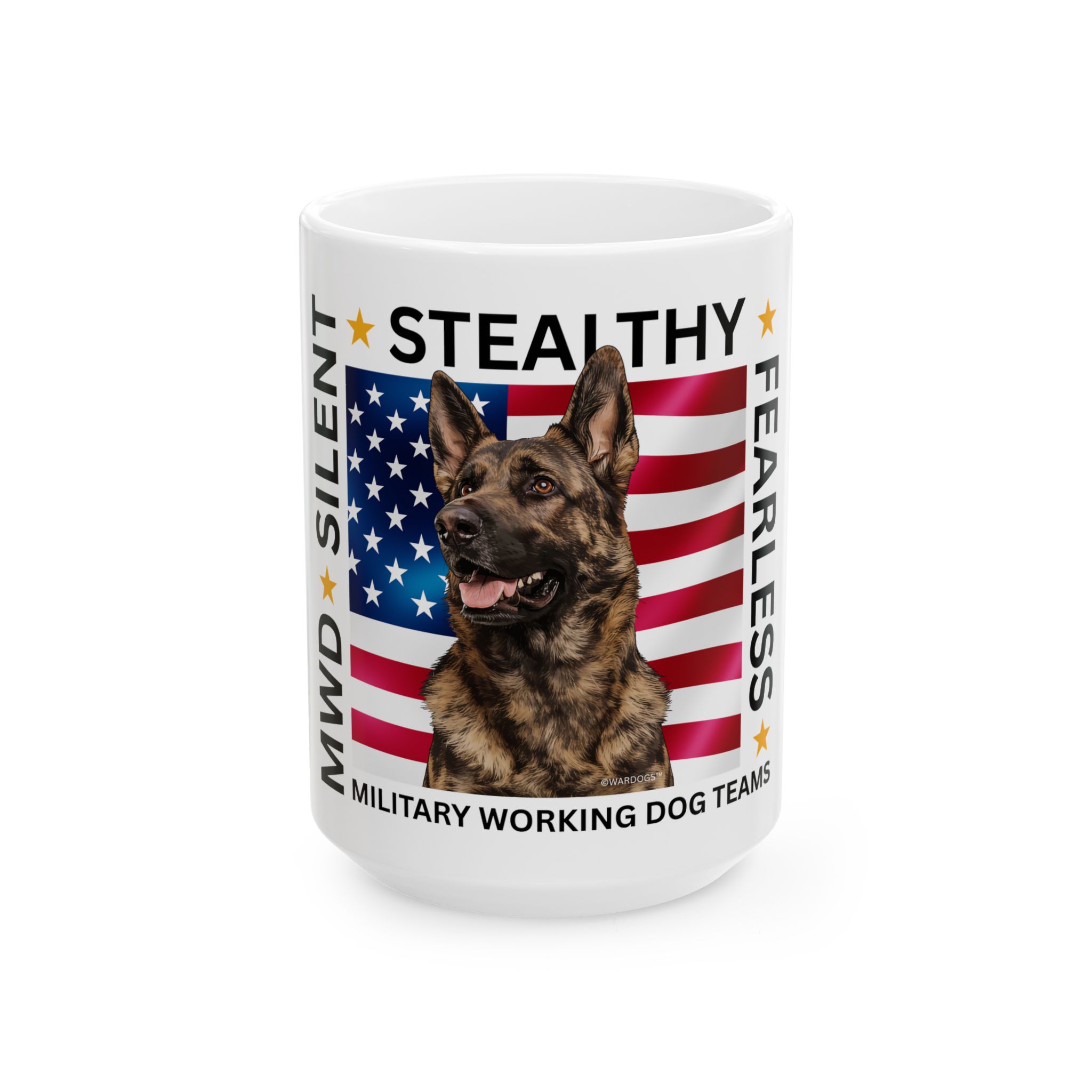 MWD "FEARLESS" Mug — Military K9 Coffee Cup (11oz/15oz) Dutch Shepherd