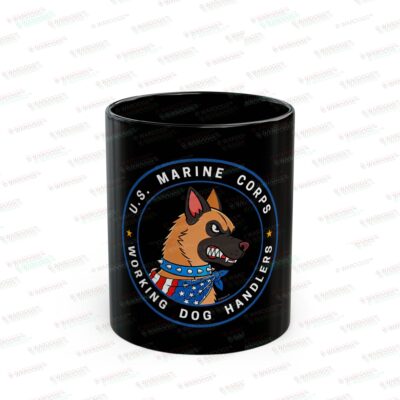 Military Working Dogs Black Ceramic Mug — U.S. Marine Corps (11oz/15oz)