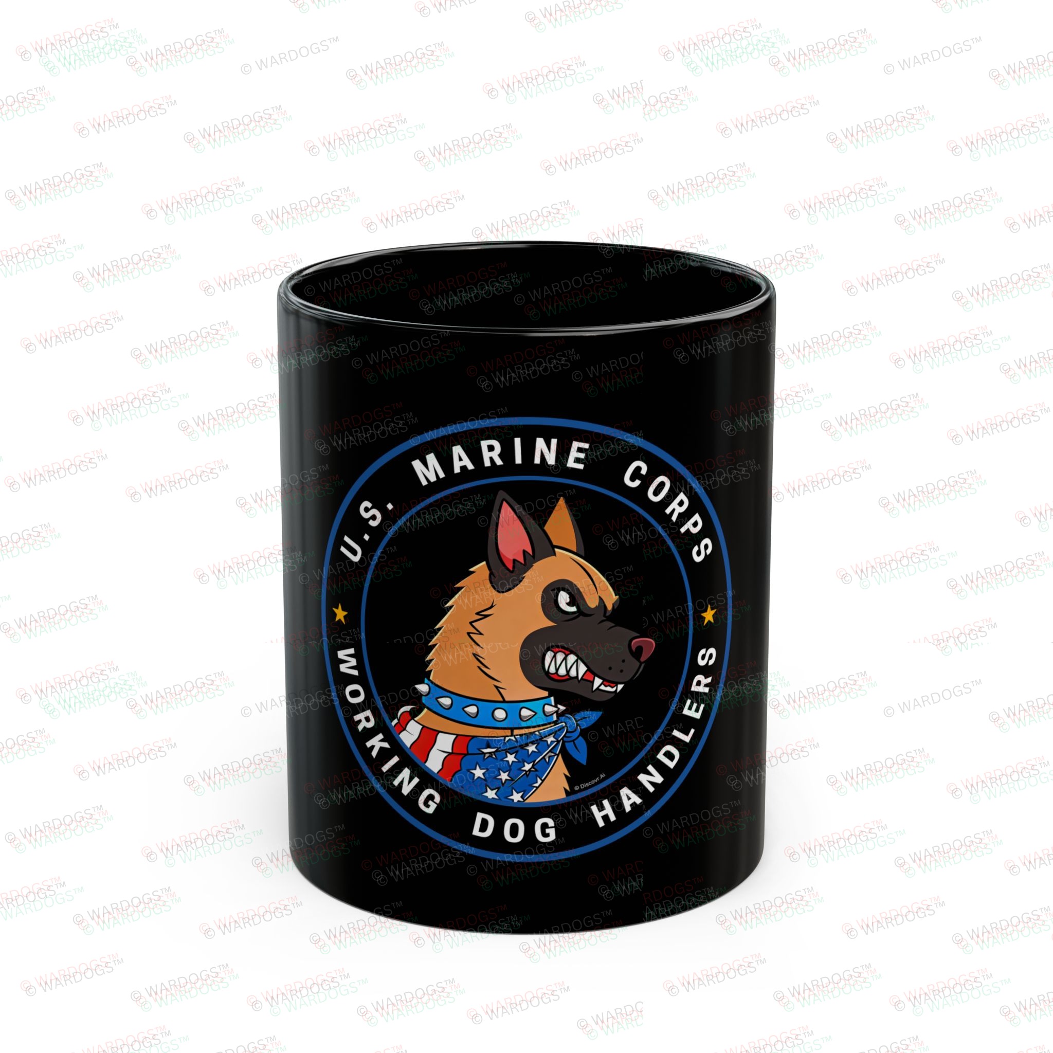 Military Working Dogs Black Ceramic Mug — U.S. Marine Corps (11oz/15oz)
