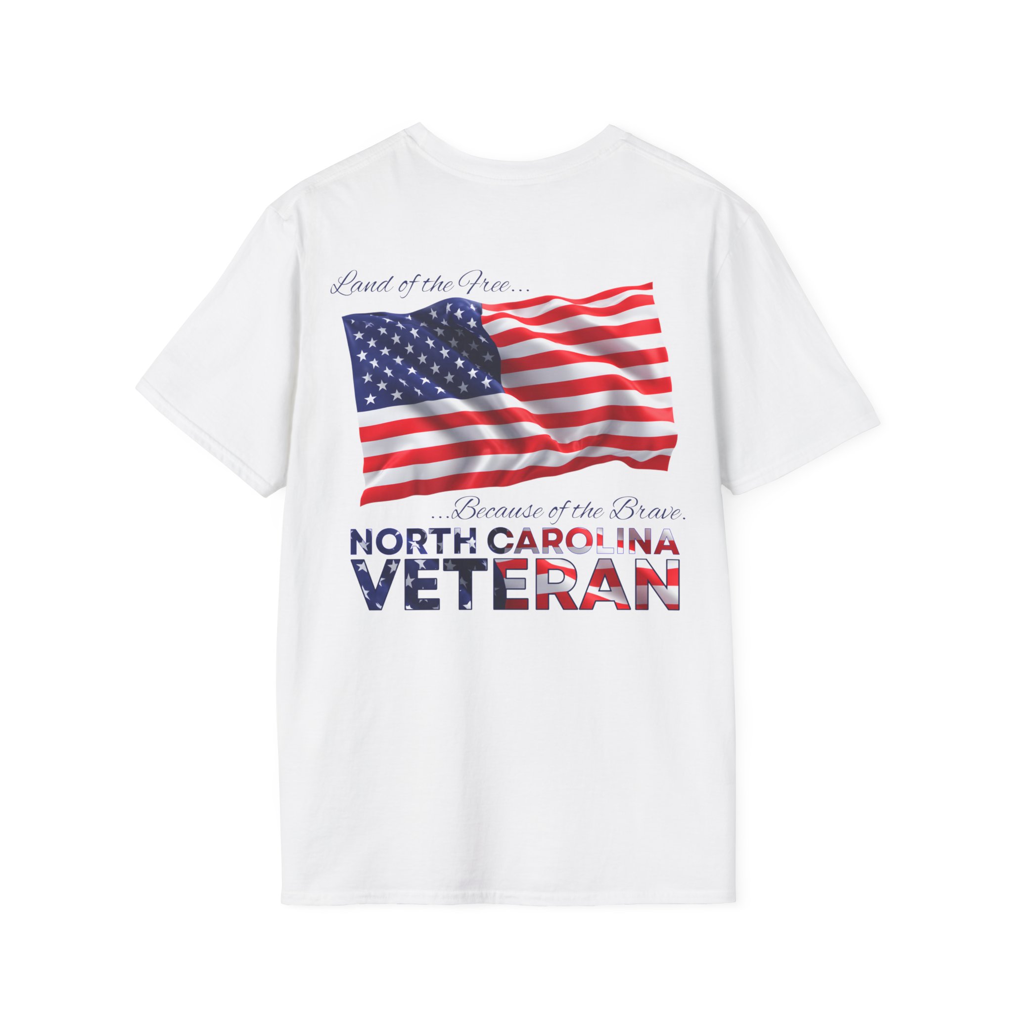 North Carolina Veteran T-Shirt — Home of the Brave American Flag Memorial Tee - Image 9