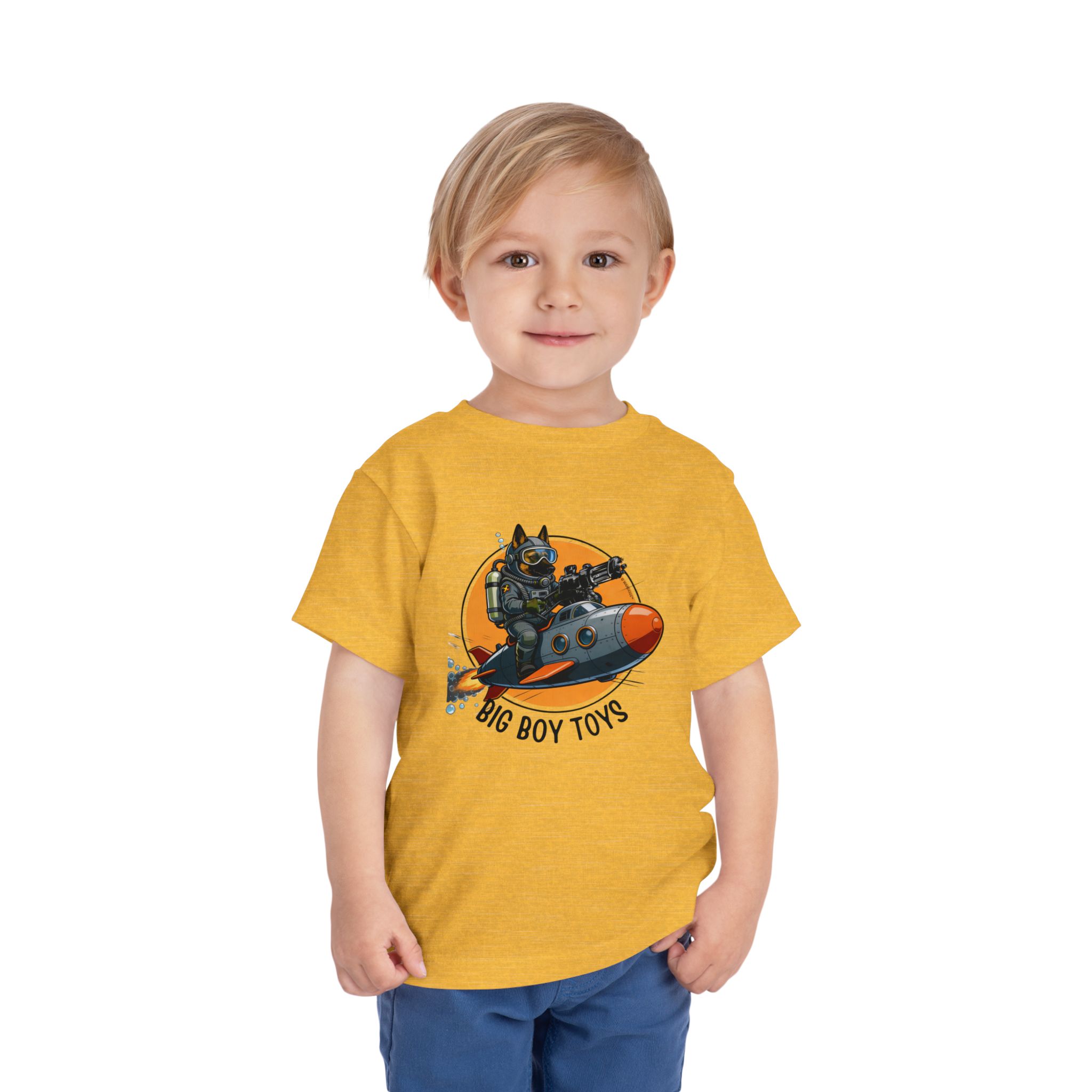 Copy of Toddler Tee — Big Boy Toys Submarine Pilot Dog Graphic Shirt - Image 3