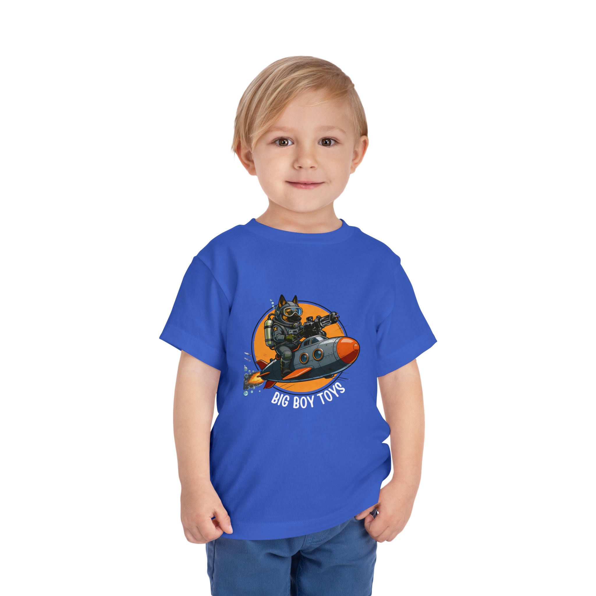 Toddler Tee — Big Boy Toys Submarine Pilot Dog Graphic Shirt - Image 8