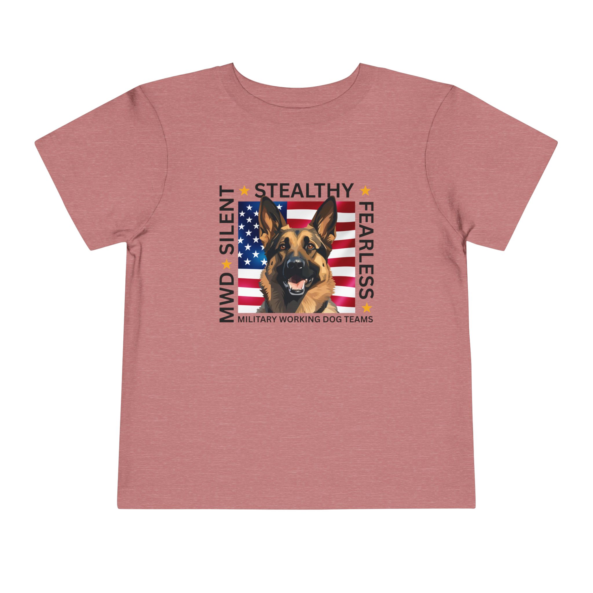 Toddler Tee — "Silent • Stealthy • Fearless" Military Working Dog American Flag - Image 5