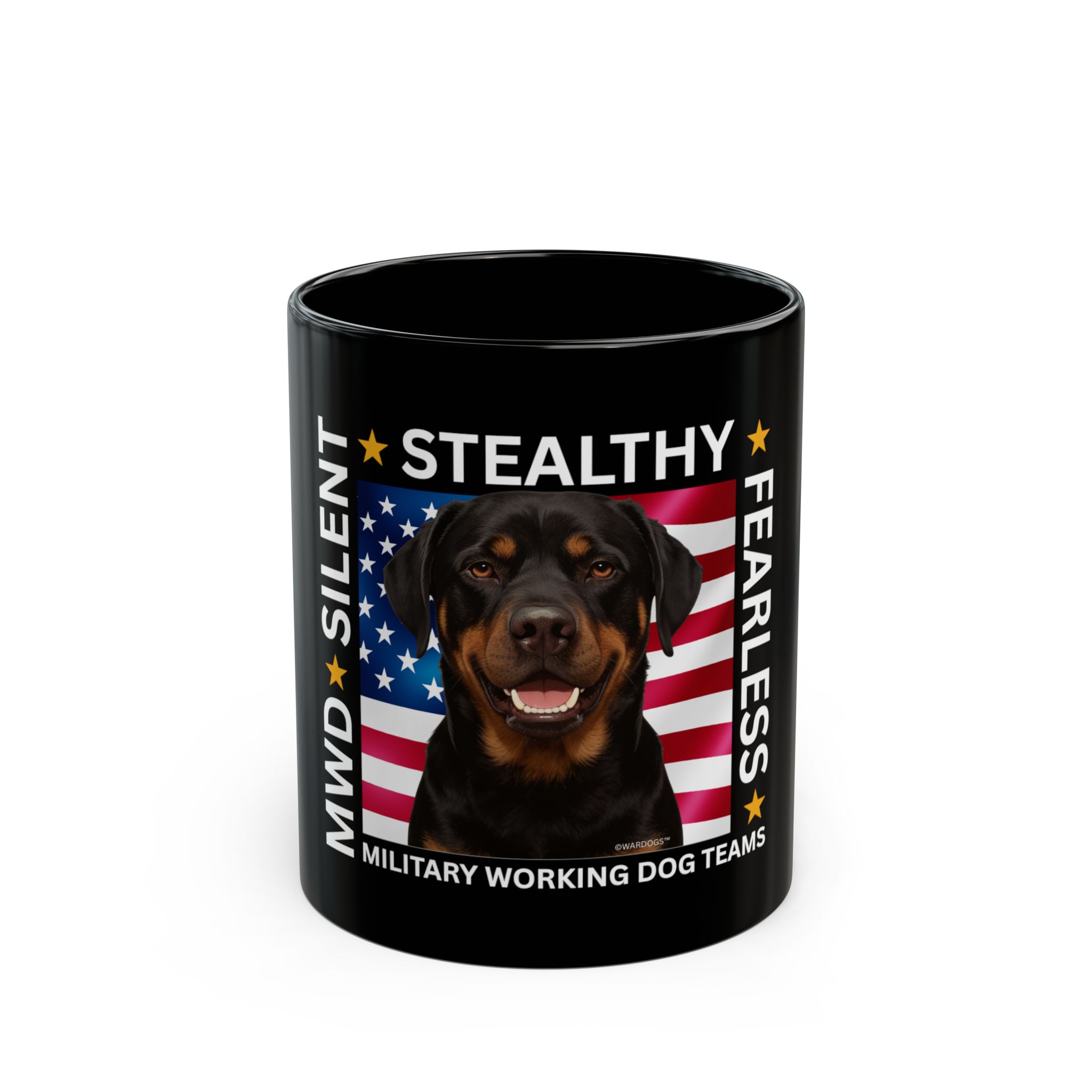 MWD "FEARLESS" Mug — Military K9 Coffee Cup (11oz/15oz) Rottweiler