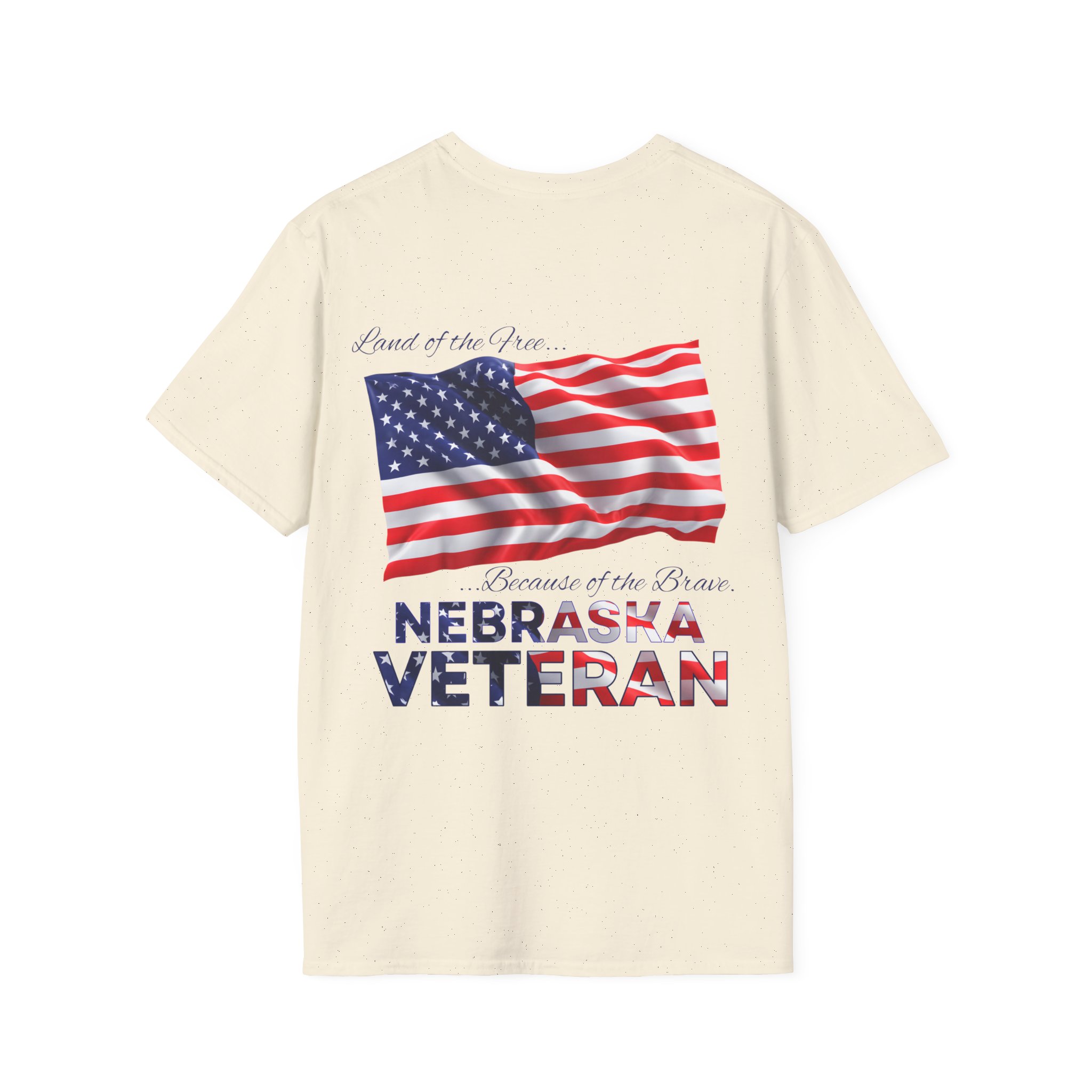 Nebraska Veteran T-Shirt — Home of the Brave American Flag Memorial Tee - Image 6