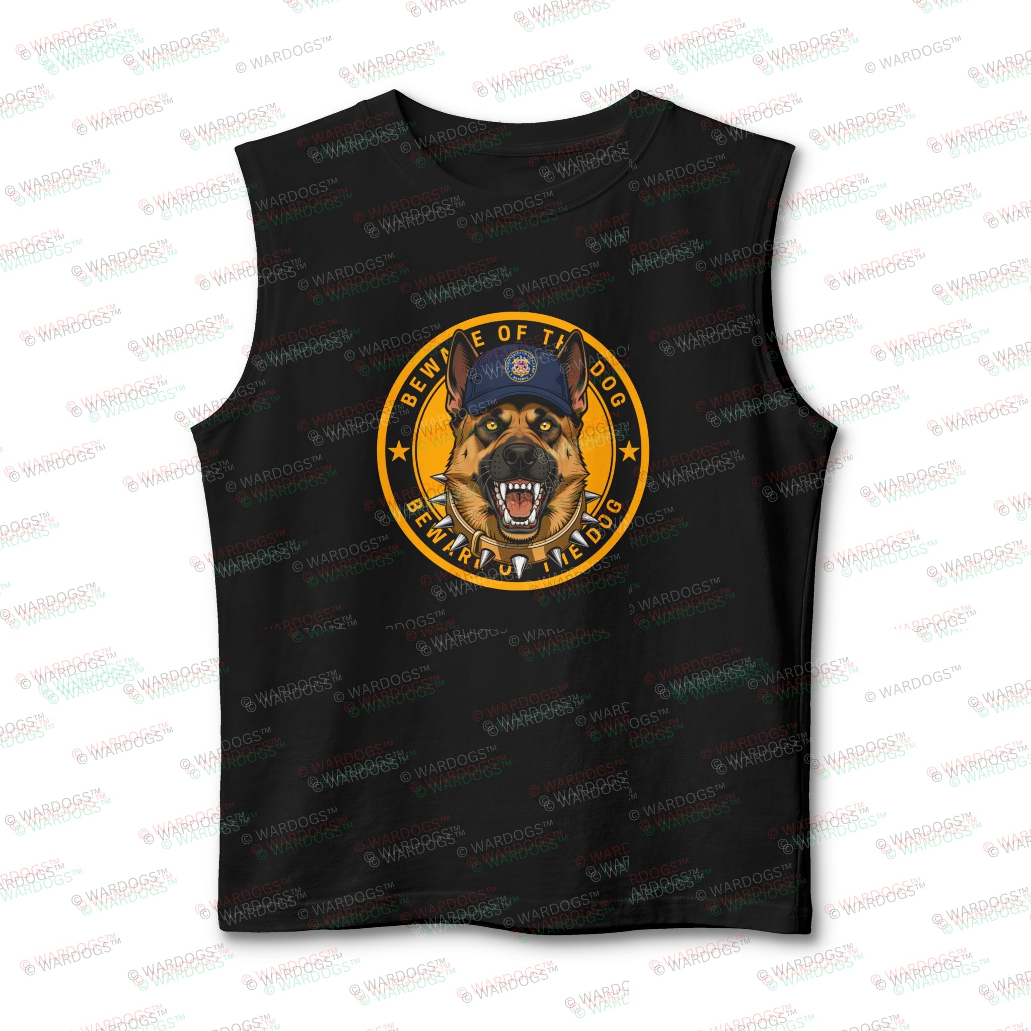 US Coast Guard Muscle Tank — "Beware The Dog" Military Patch Style - Image 7