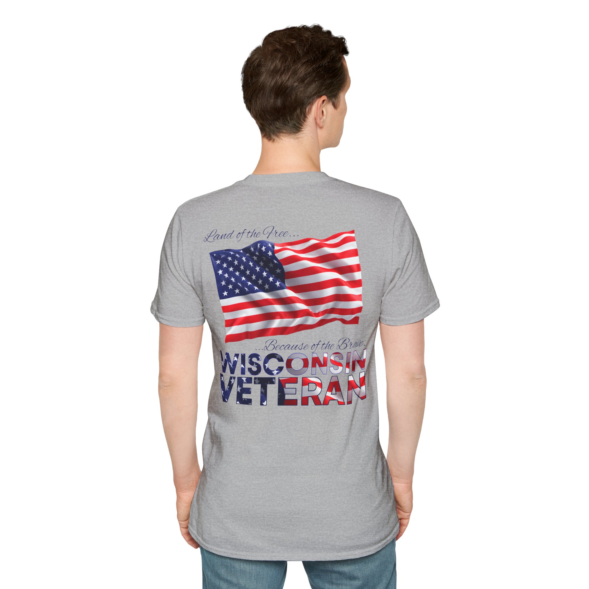 Wisconsin Veteran T-Shirt — Home of the Brave American Flag Memorial Tee