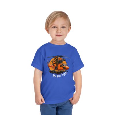 Toddler Helicopter Rescue Tee — Orange Rescue Coast Guard Chopper Graphic
