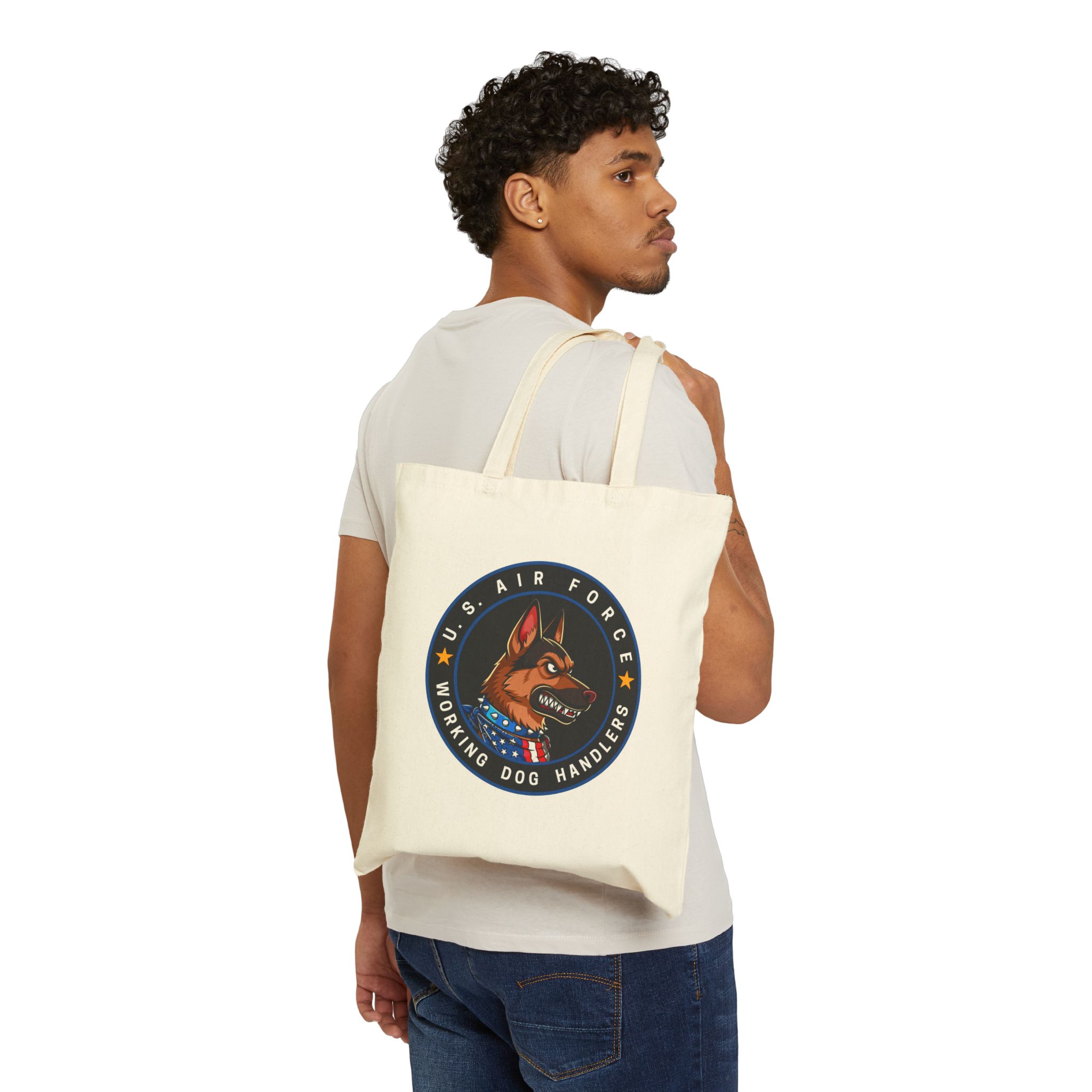 US Air Force Working Dog Handlers Canvas Tote — Military K9 Emblem Bag - Image 3