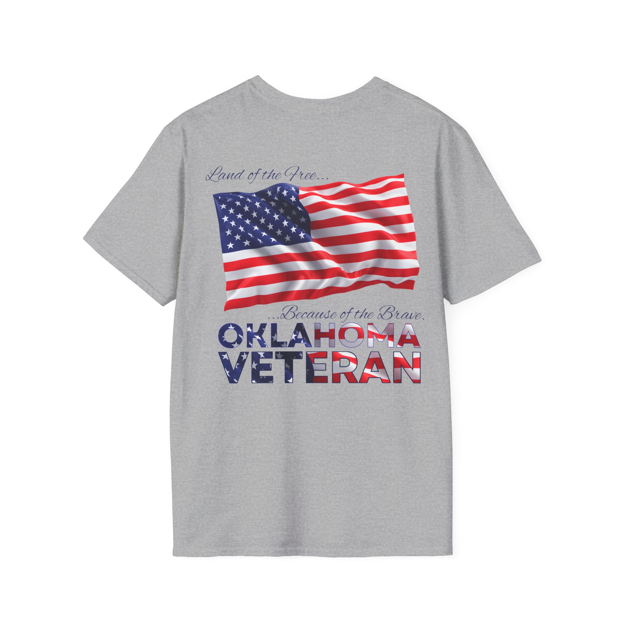 Oklahoma Veteran T-Shirt — Home of the Brave American Flag Memorial Tee - Image 10