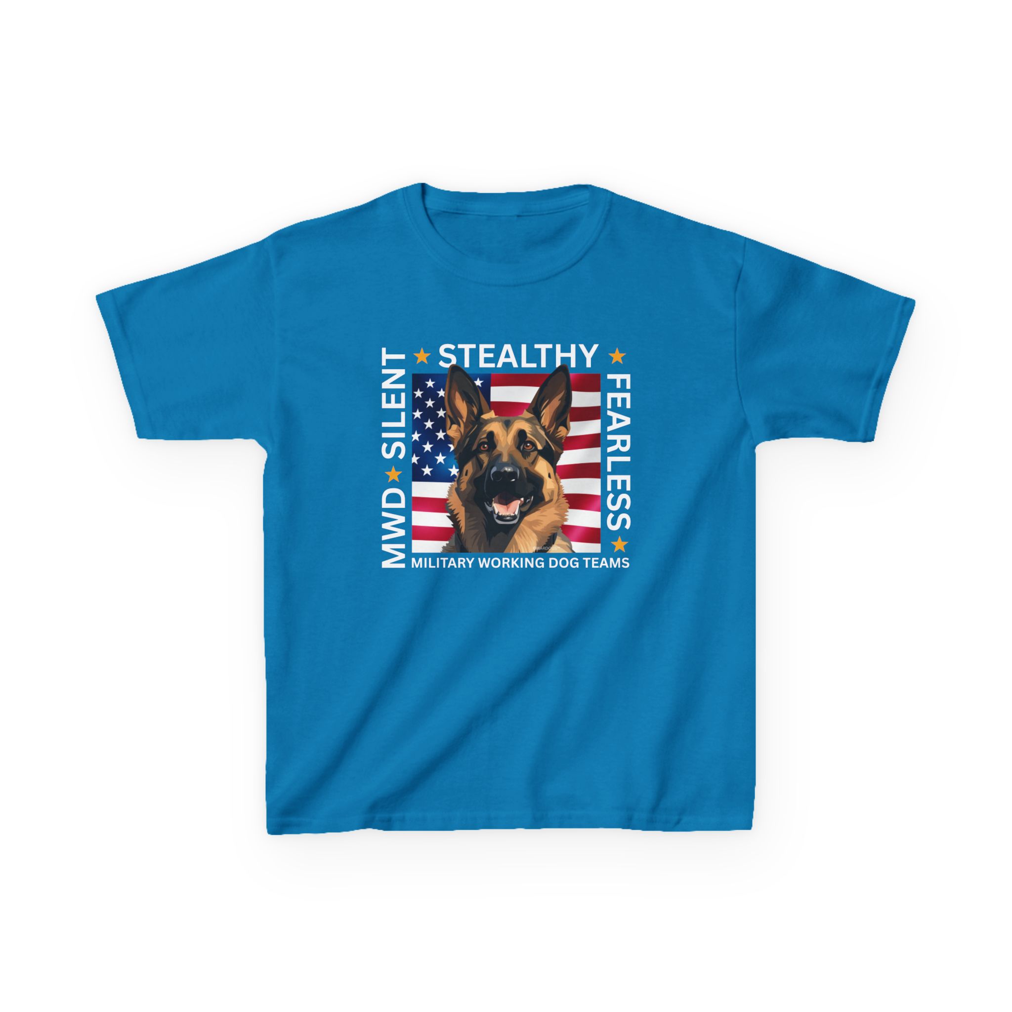 Kids Military Working Dog Tee — "Silent • Stealthy • Fearless" American Flag K9 Shirt - Image 10