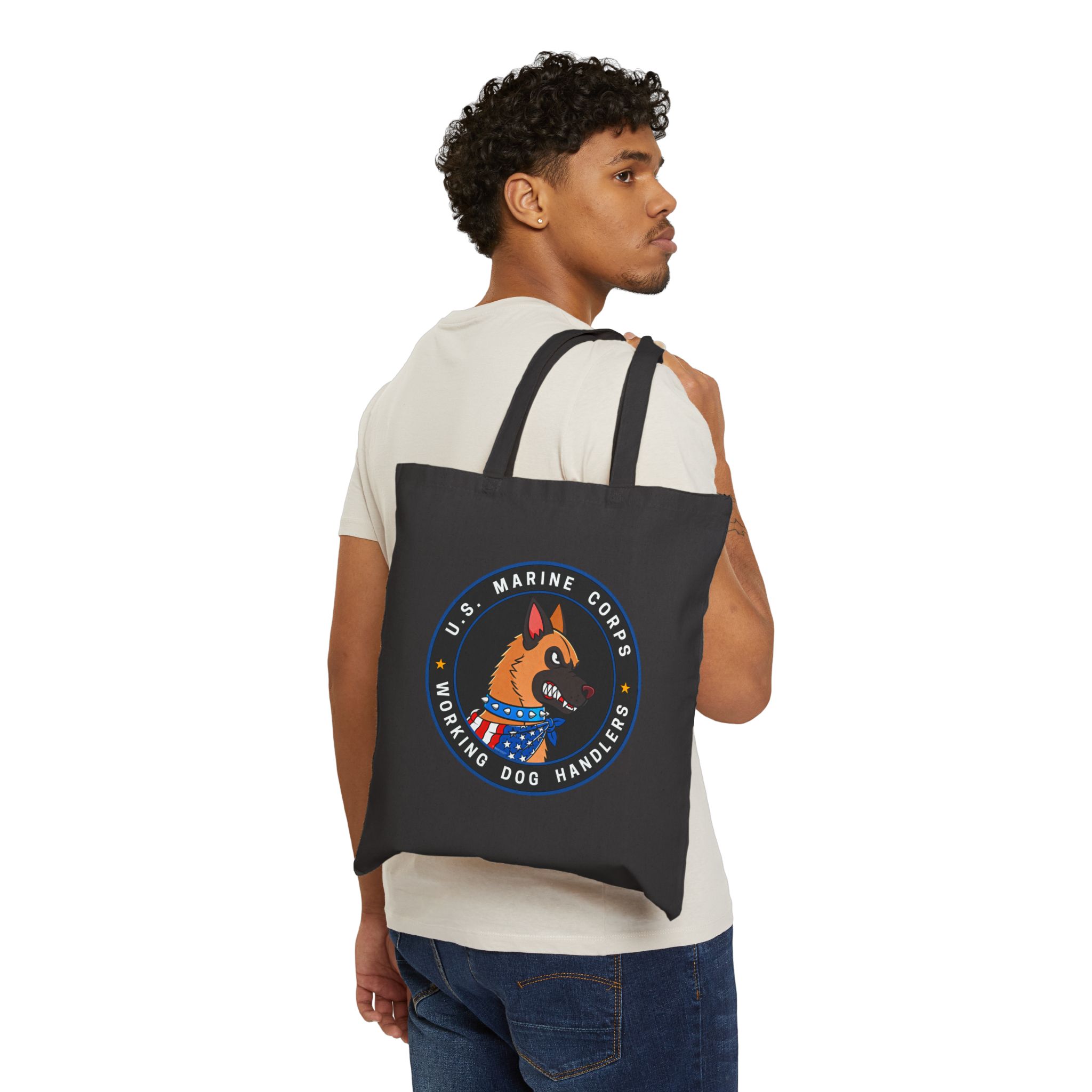 US Marine Corps Working Dog Handlers Canvas Tote — Military K9 Emblem Bag - Image 6