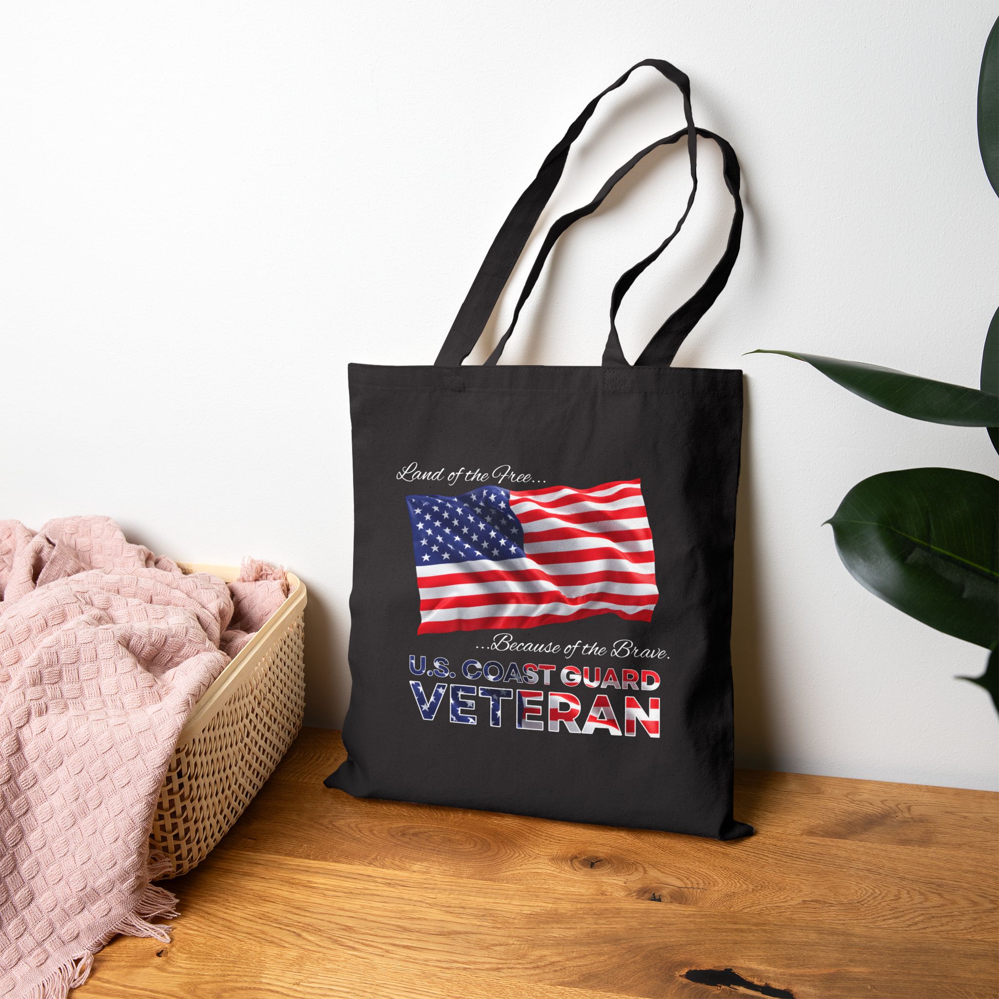 Land Of The Free Because Of The Brave - Coast Guard Tote Bag - Image 9