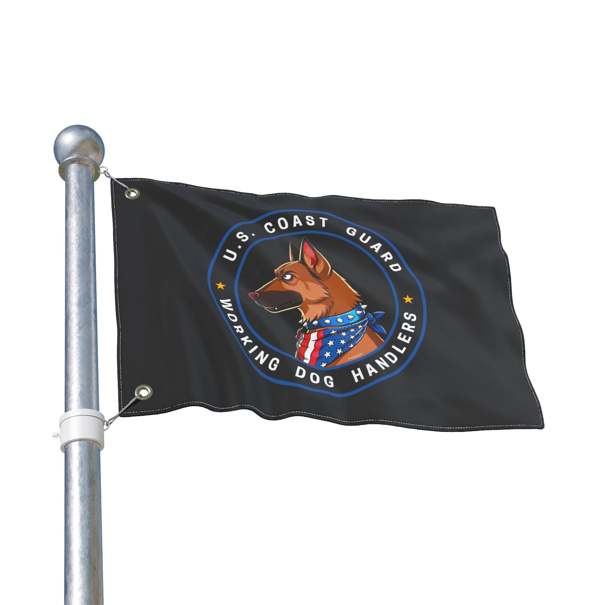 U.S. Coast Guard Working Dog Handlers Flag — Double-Sided Military K9 Banner - Image 2