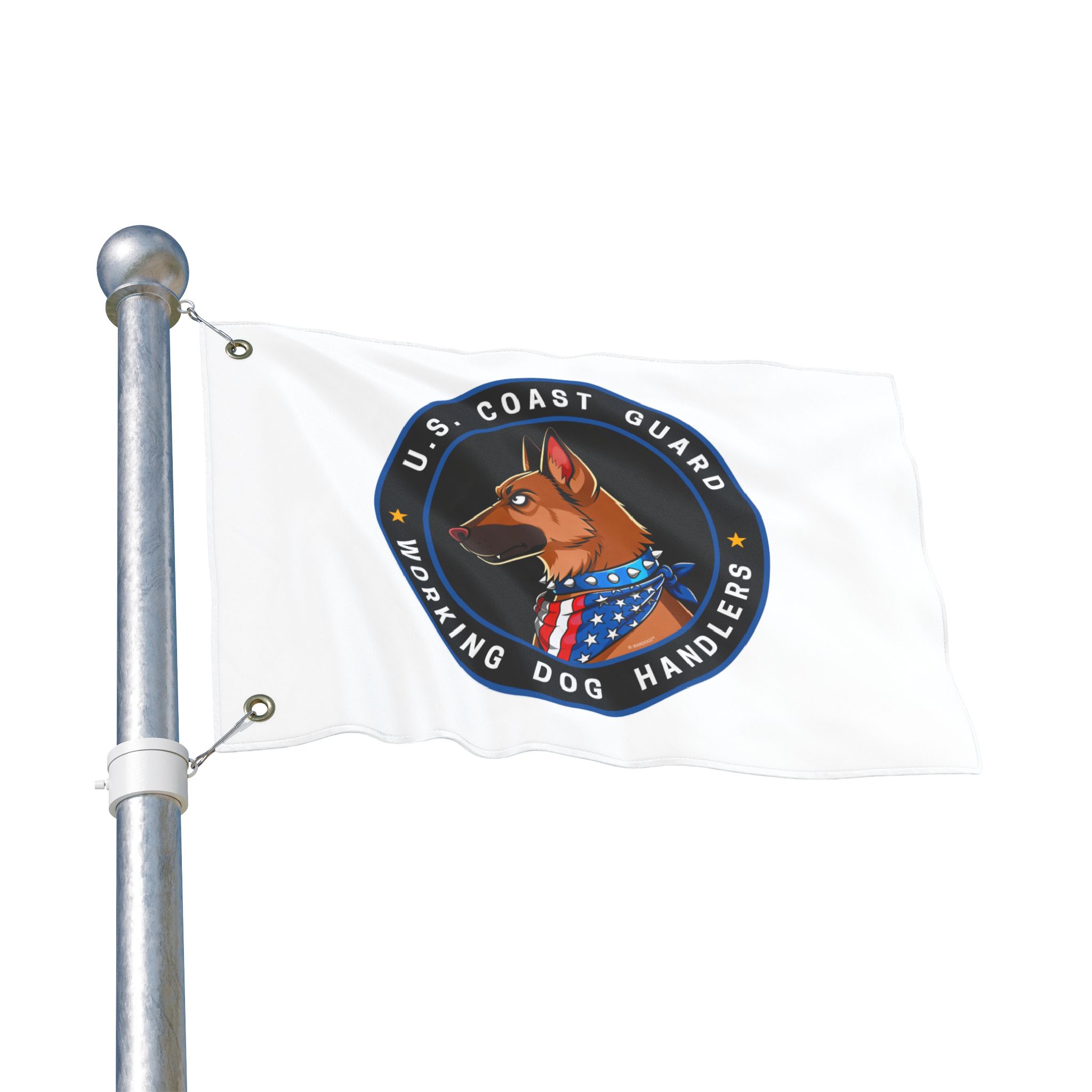 U.S. Coast Guard Working Dog Handlers Flag — Double-Sided Military K9 Banner - Image 2