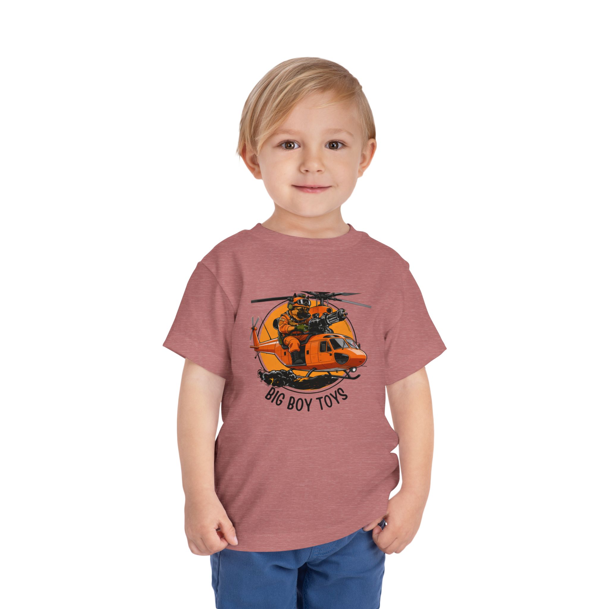 Toddler Helicopter Rescue Tee — Orange Rescue Coast Guard Chopper Graphic - Image 7