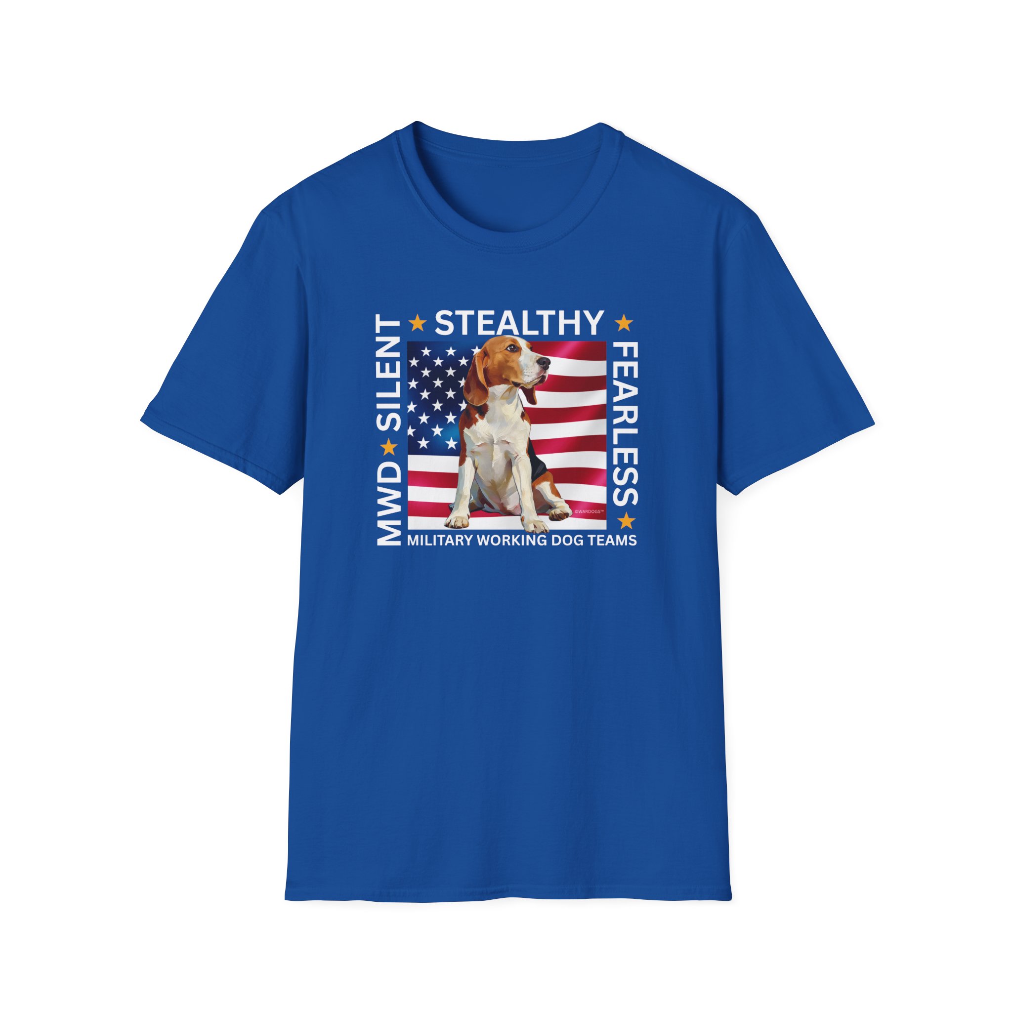 Copy of Military Working Dog T-Shirt — "MWD Silent • Stealthy • Fearless" American Flag K9 Tribute - Beagle