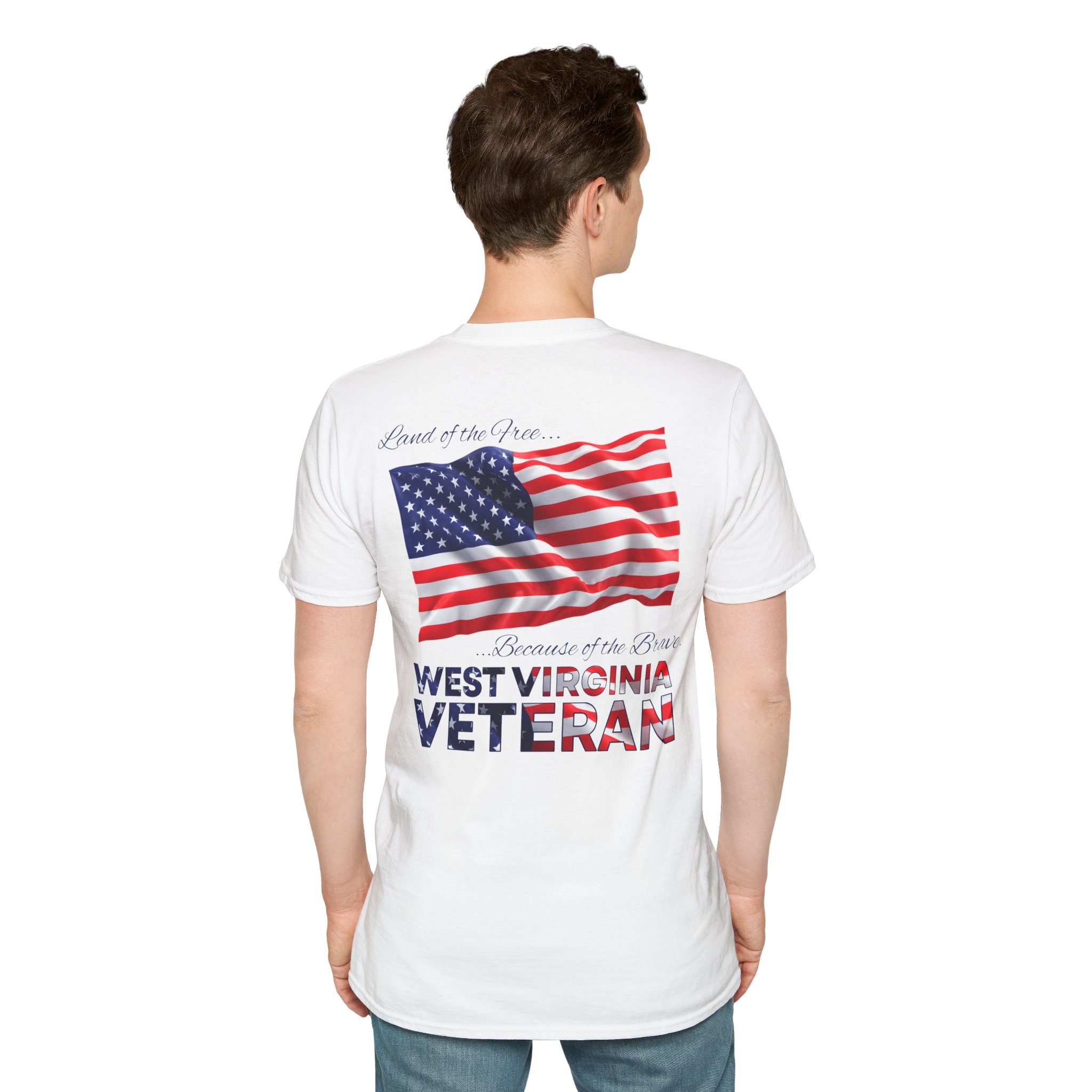West Virginia Veteran T-Shirt — Home of the Brave American Flag Memorial Tee - Image 7