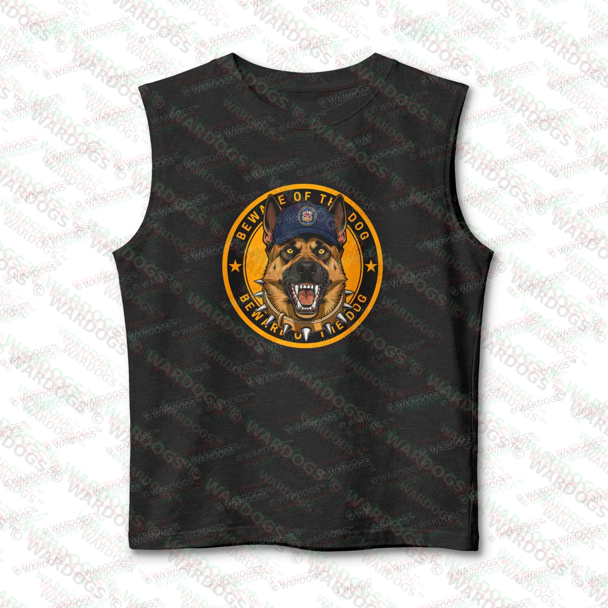 US Coast Guard Muscle Tank — "Beware The Dog" Military Patch Style - Image 4