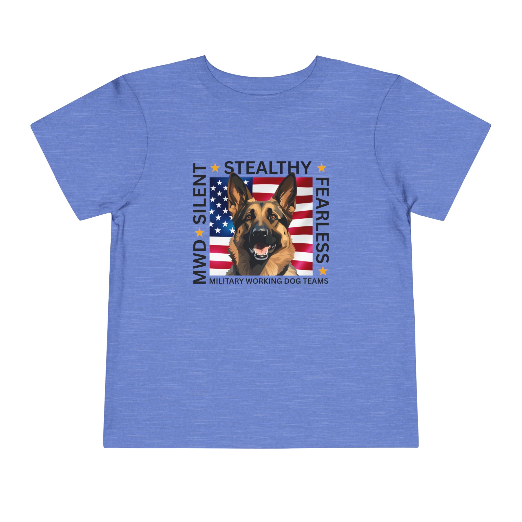 Toddler Tee — "Silent • Stealthy • Fearless" Military Working Dog American Flag - Image 13