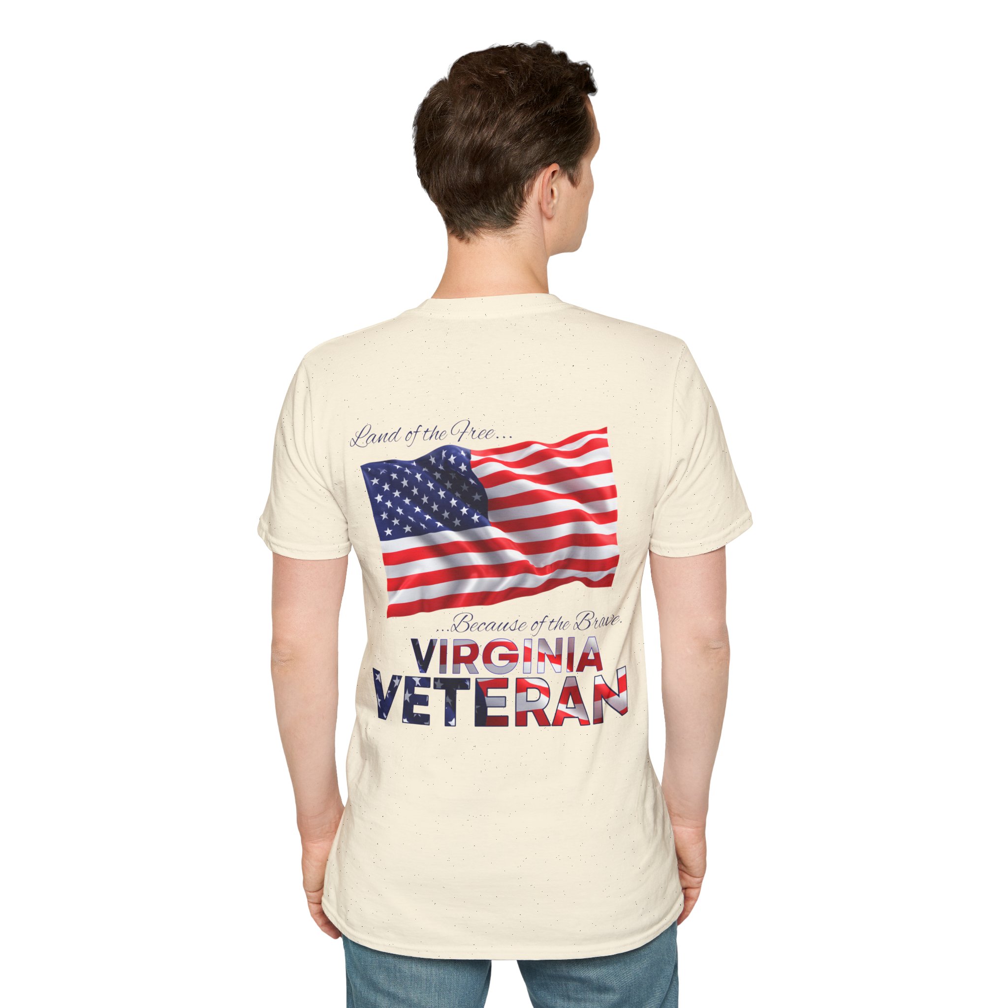 Virginia Veteran T-Shirt — Home of the Brave American Flag Memorial Tee - Image 7