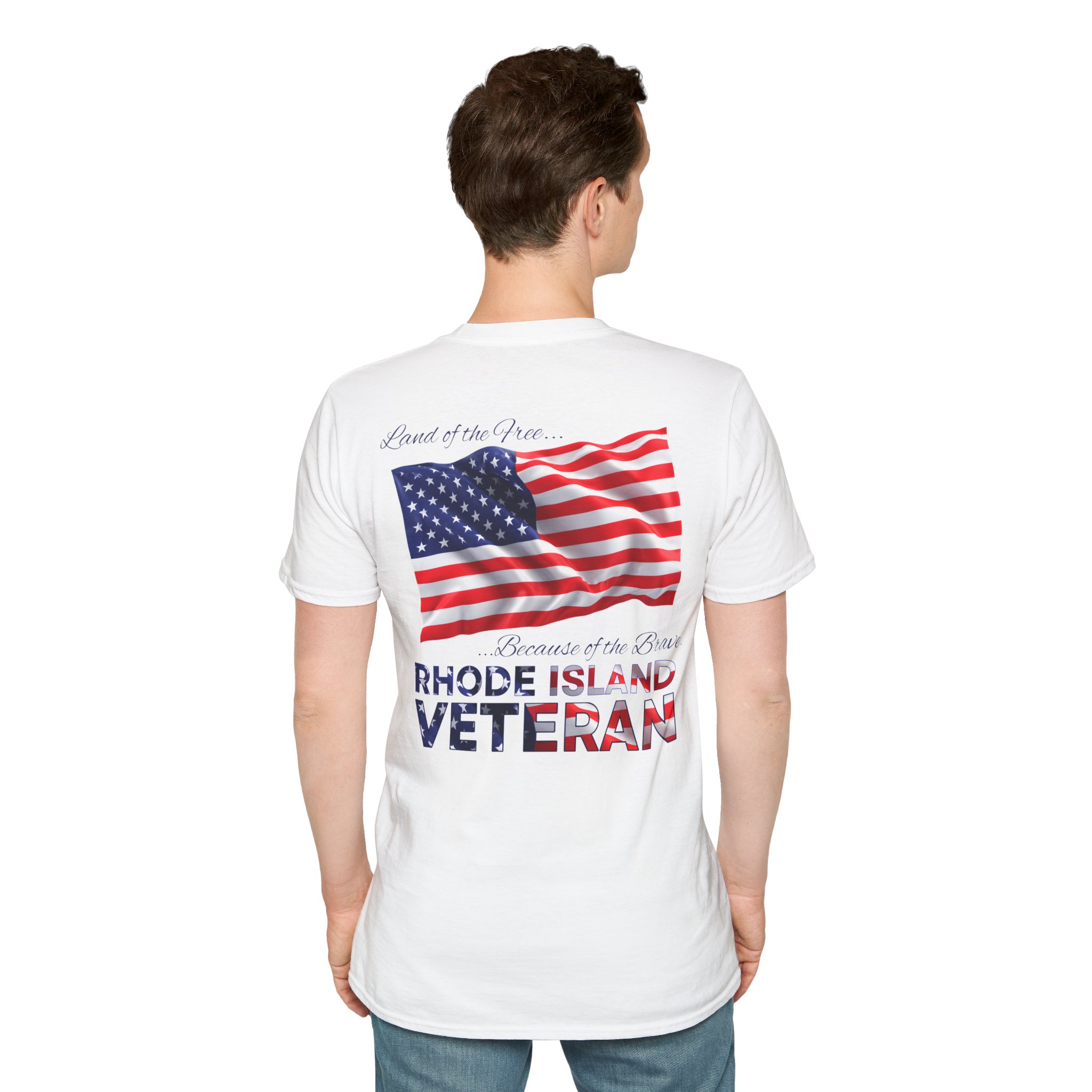 Rhode Island Veteran T-Shirt — Home of the Brave American Flag Memorial Tee - Image 7
