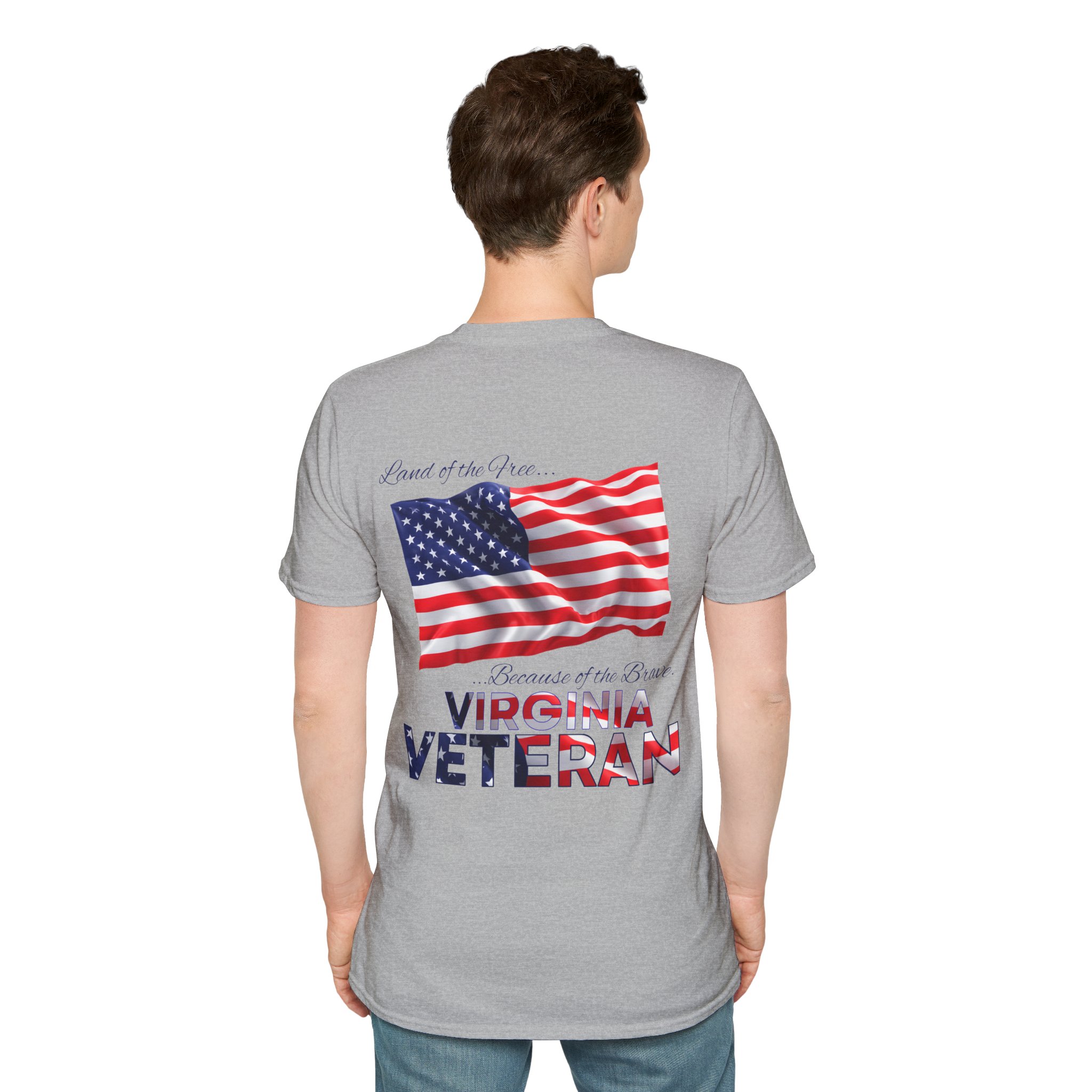 Virginia Veteran T-Shirt — Home of the Brave American Flag Memorial Tee - Image 14