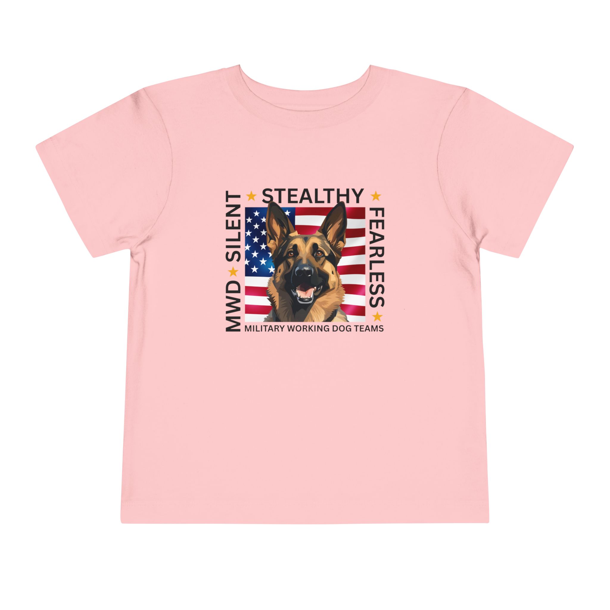 Toddler Tee — "Silent • Stealthy • Fearless" Military Working Dog American Flag - Image 15