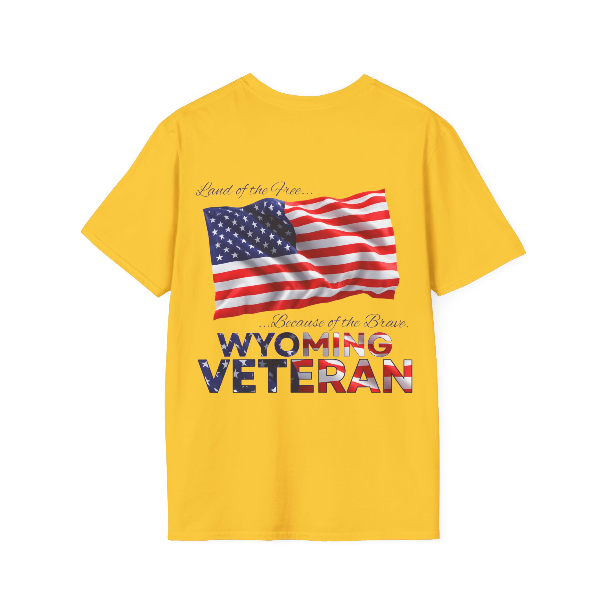 Wyoming Veteran T-Shirt — Home of the Brave American Flag Memorial Tee - Image 17