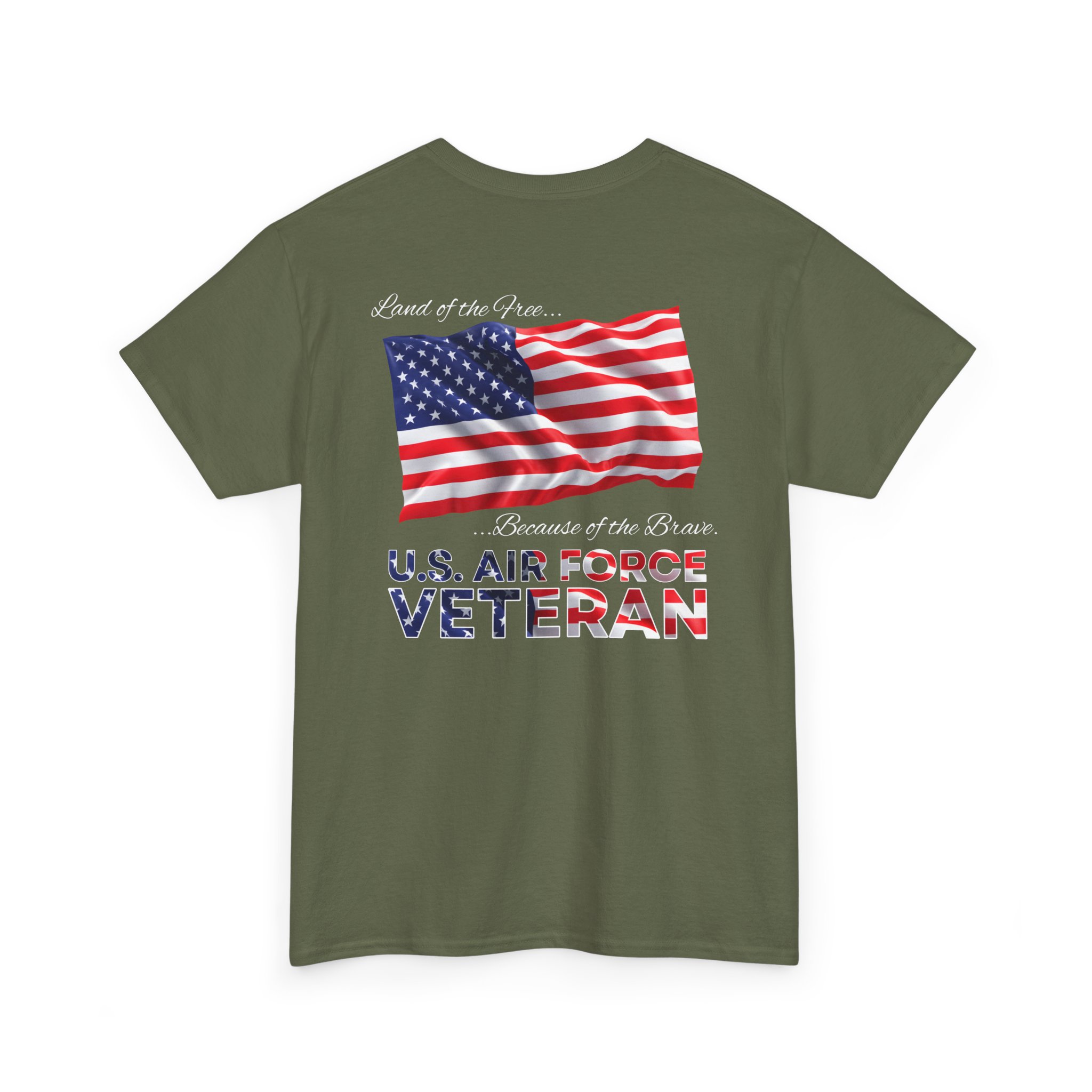 U.S. Air Force Veteran T‑Shirt — American Flag Tribute Tee - White Text - Image 4
