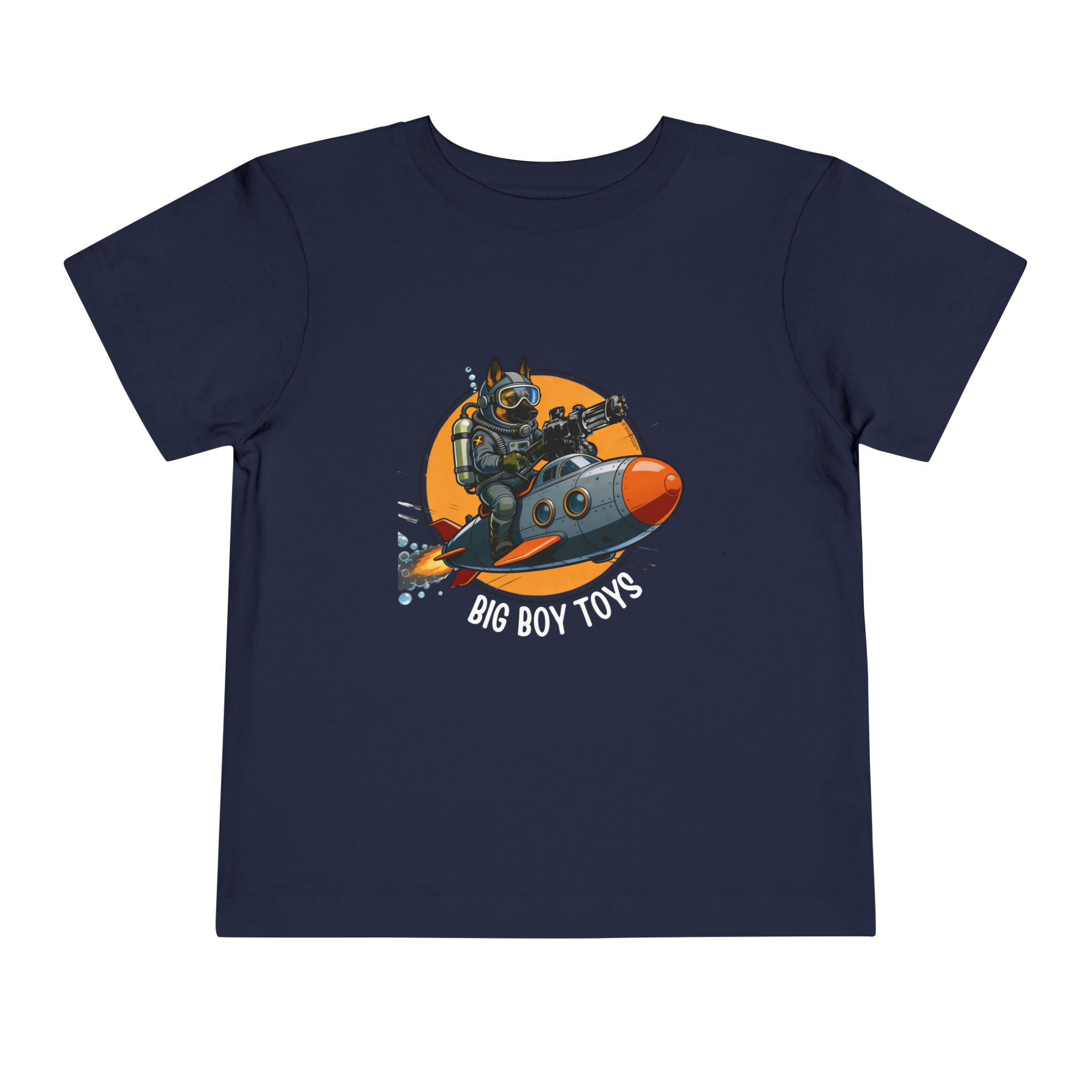 Toddler Tee — Big Boy Toys Submarine Pilot Dog Graphic Shirt - Image 11
