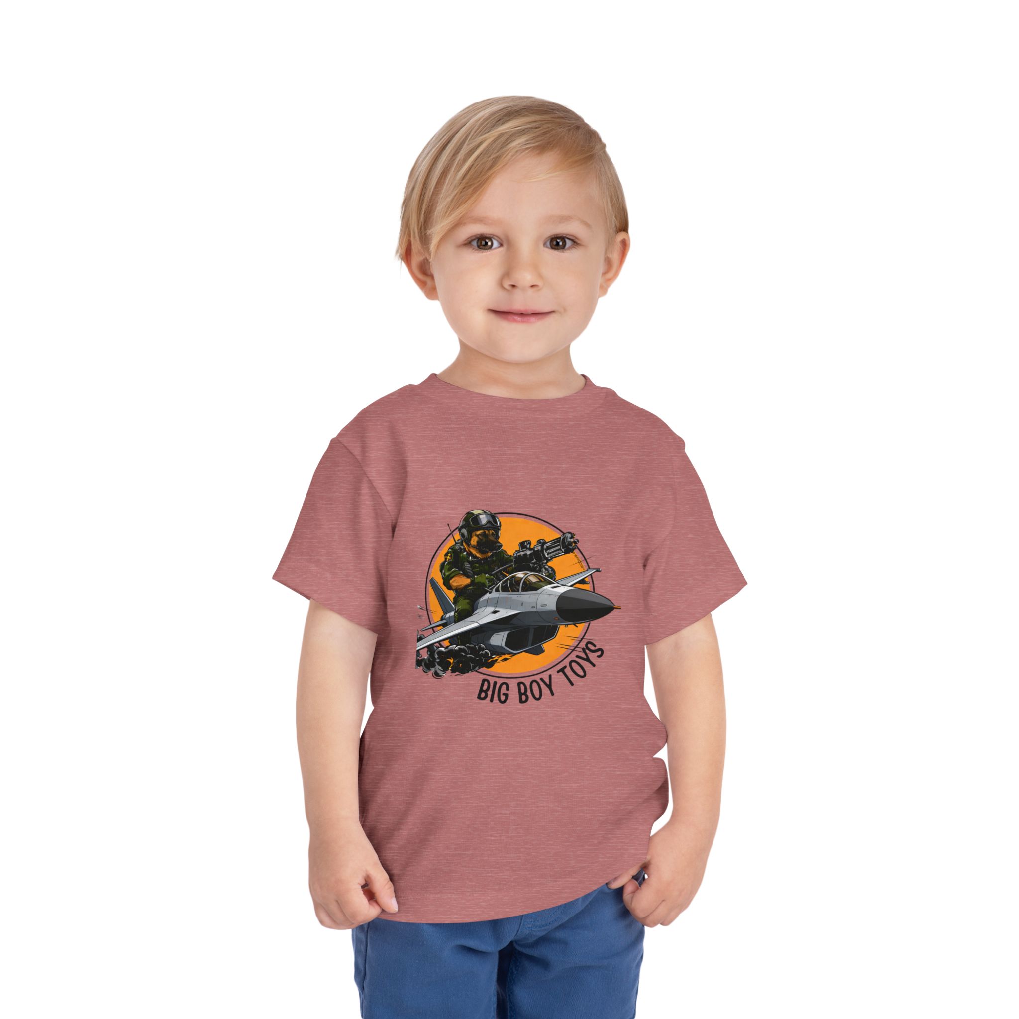 Toddler Tee - "Big Boy Toys" Air Force Jet Pilot Graphic Kids Shirt - Image 7