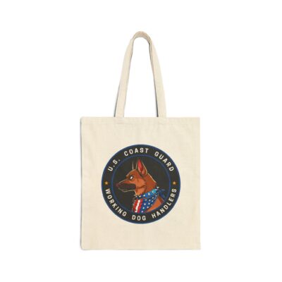 US Coast Guard Working Dog Handlers Canvas Tote — Military K9 Emblem Bag